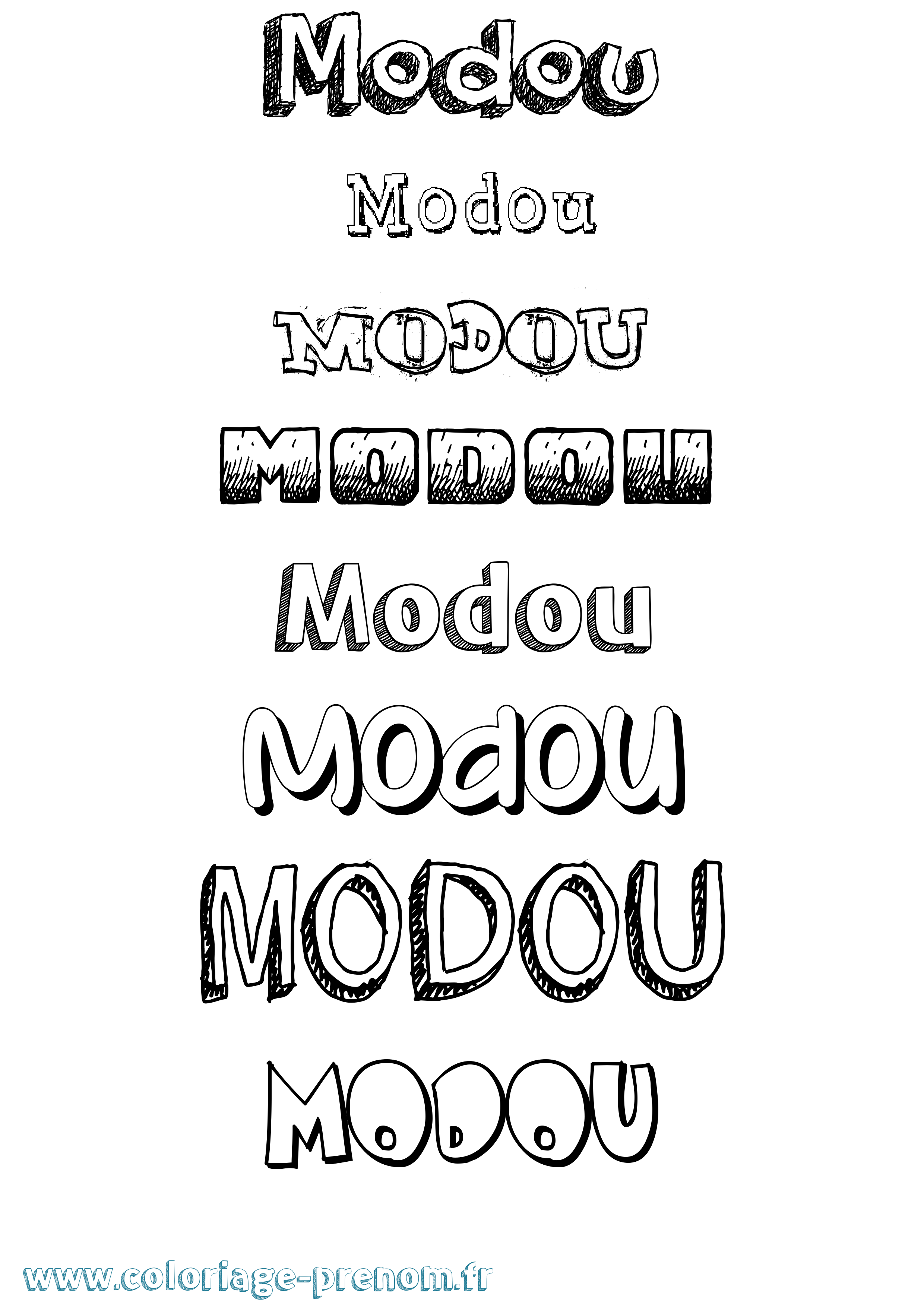 Coloriage Modou Dessiné Coloriage prénom Modou Dessiné