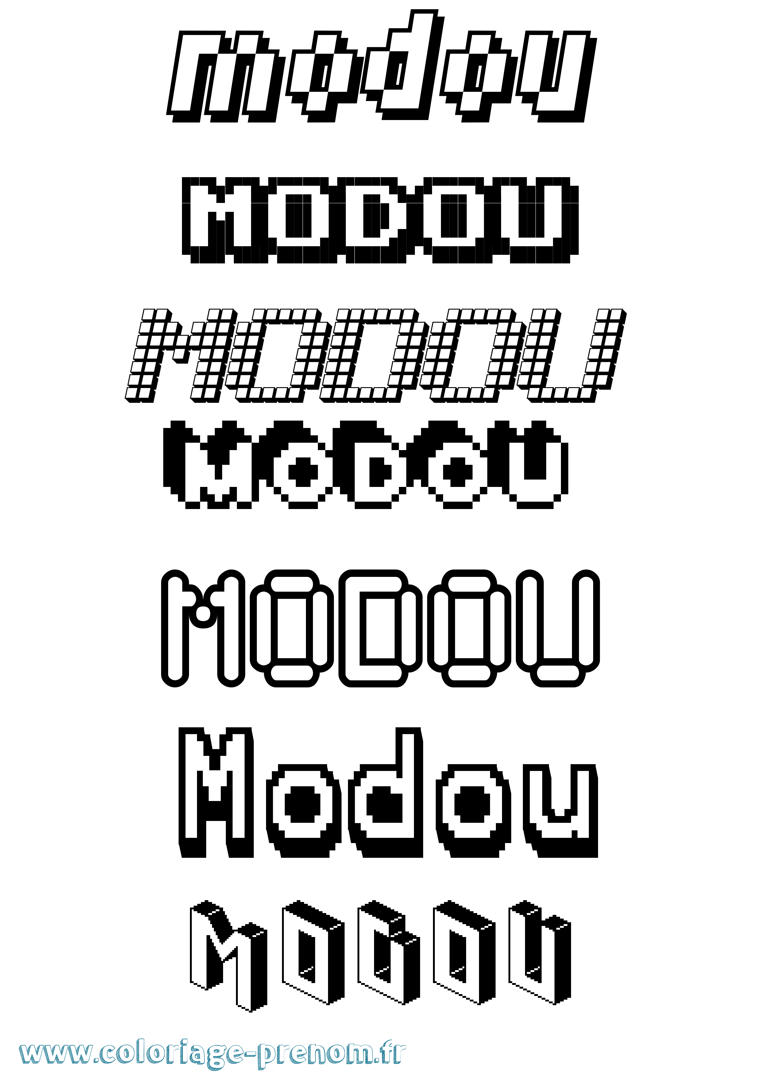 Coloriage Modou Pixel Coloriage prénom Modou Pixel