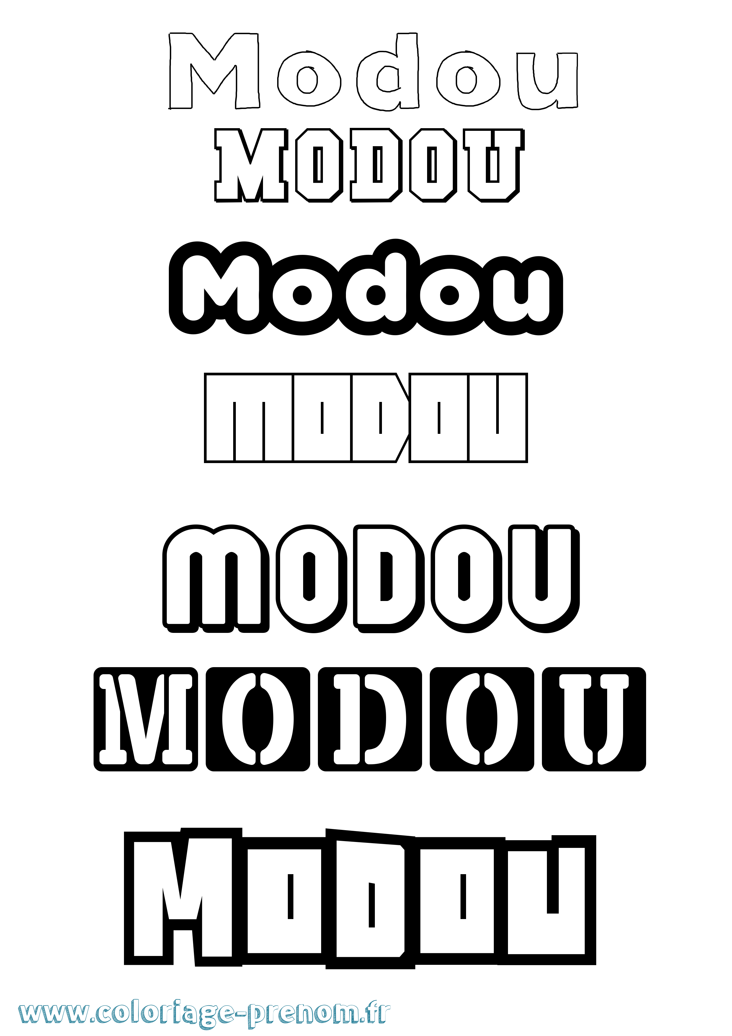 Coloriage Modou Simple Coloriage prénom Modou Simple