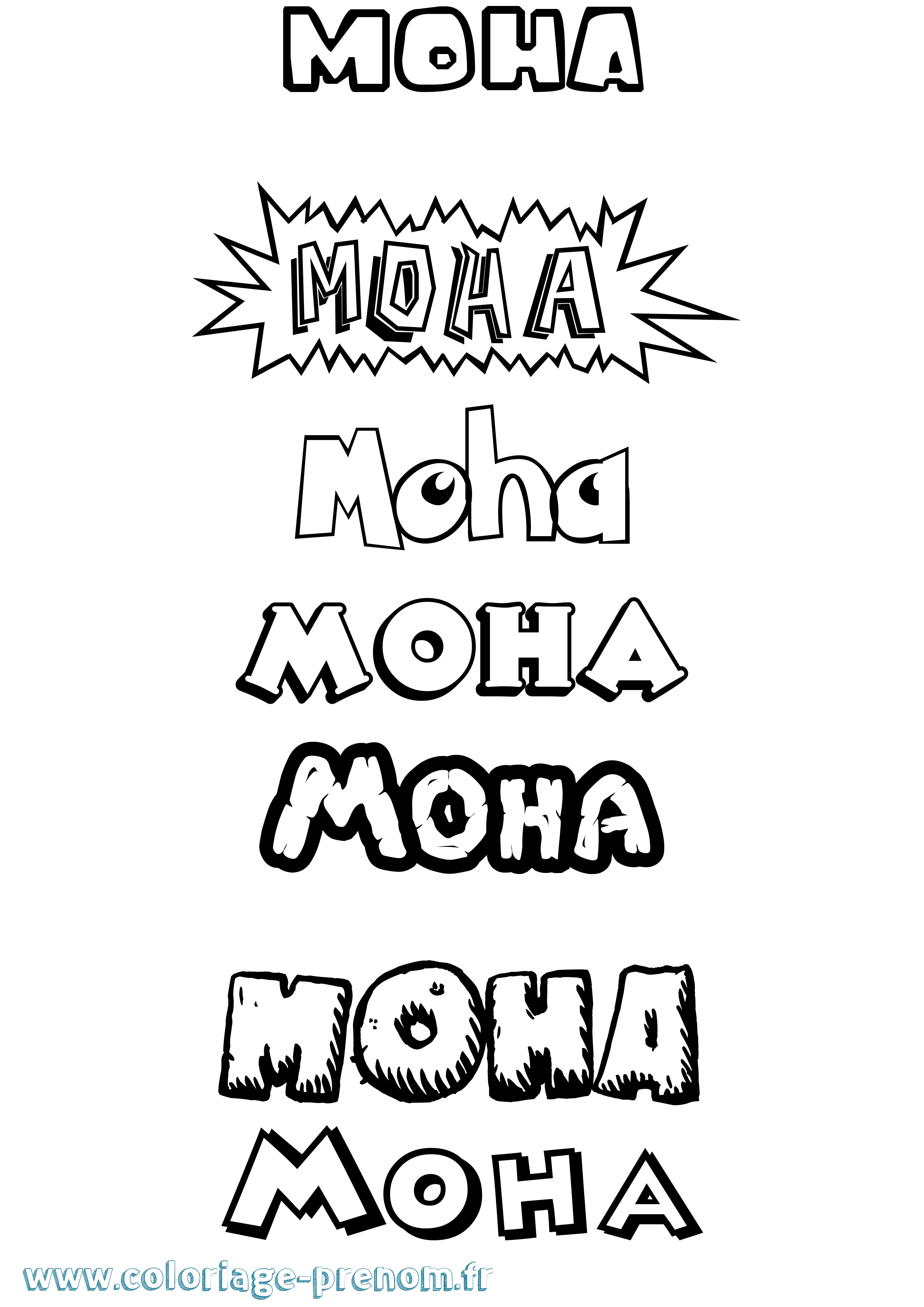 Coloriage Moha Dessin Animé Coloriage prénom Moha Dessin Animé