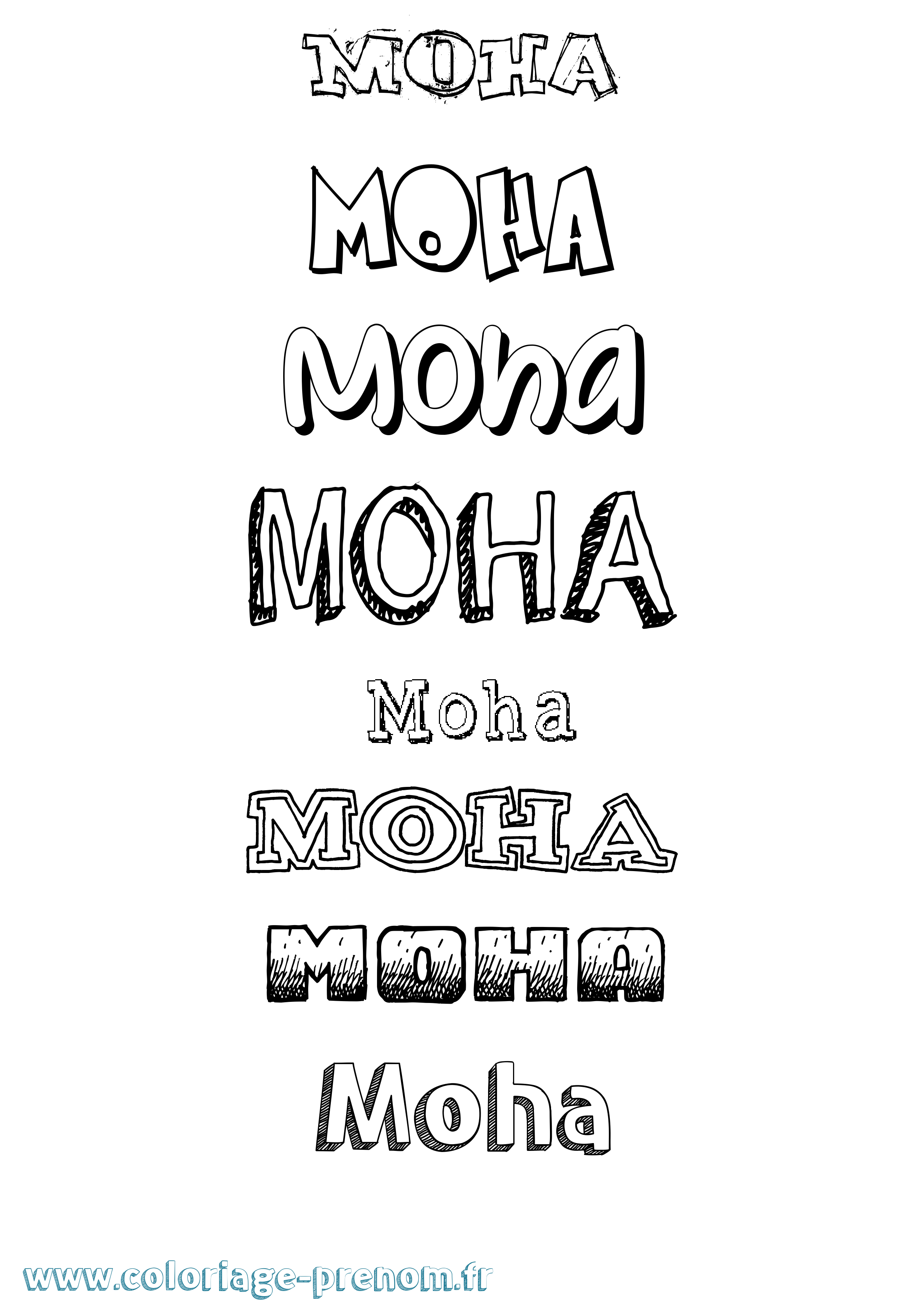 Coloriage Moha Dessiné Coloriage prénom Moha Dessiné