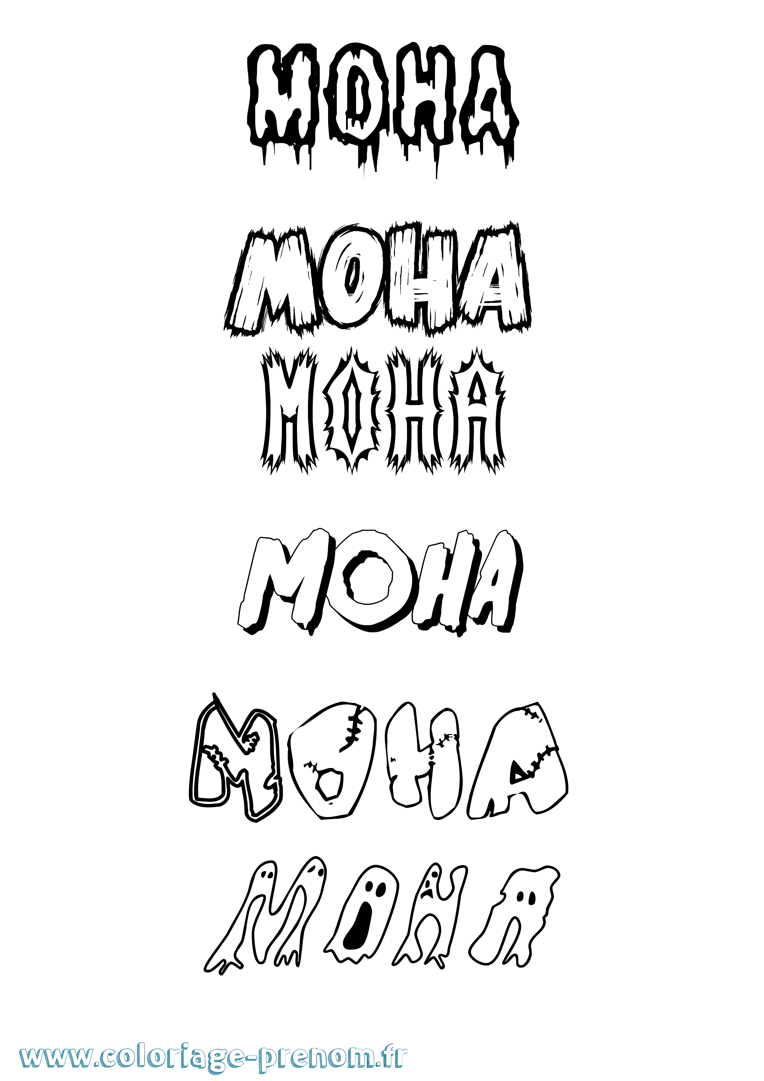 Coloriage Moha Frisson Coloriage prénom Moha Frisson