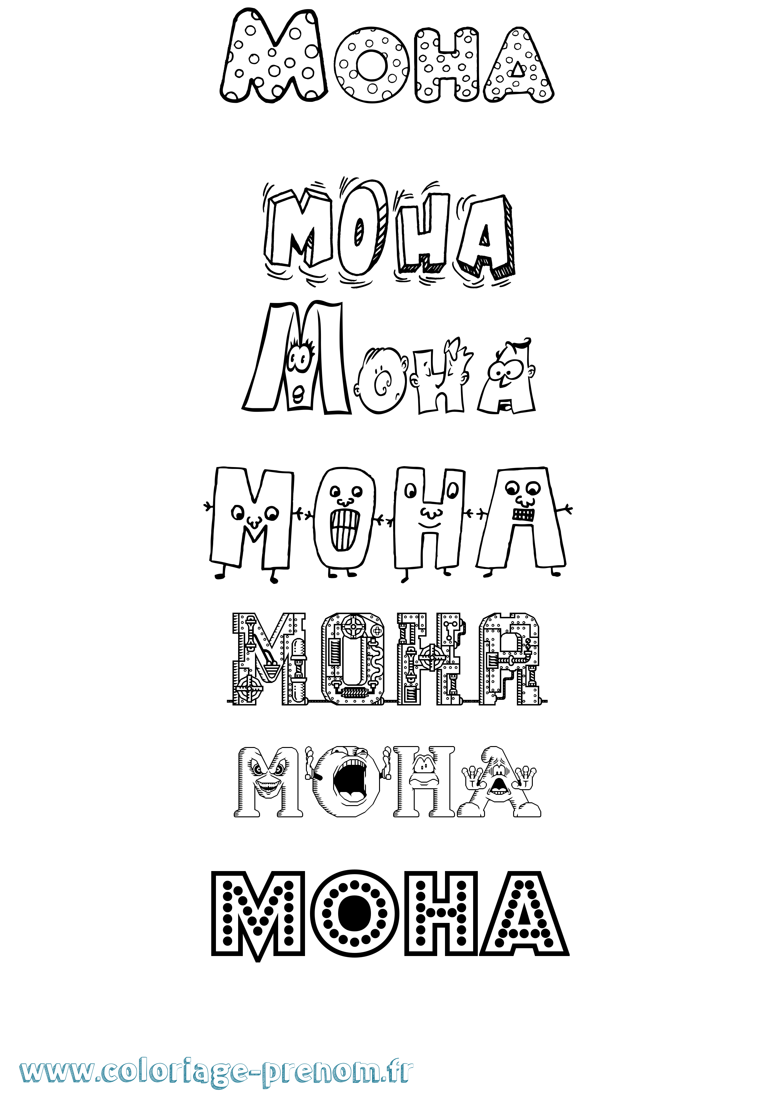 Coloriage Moha Fun Coloriage prénom Moha Fun