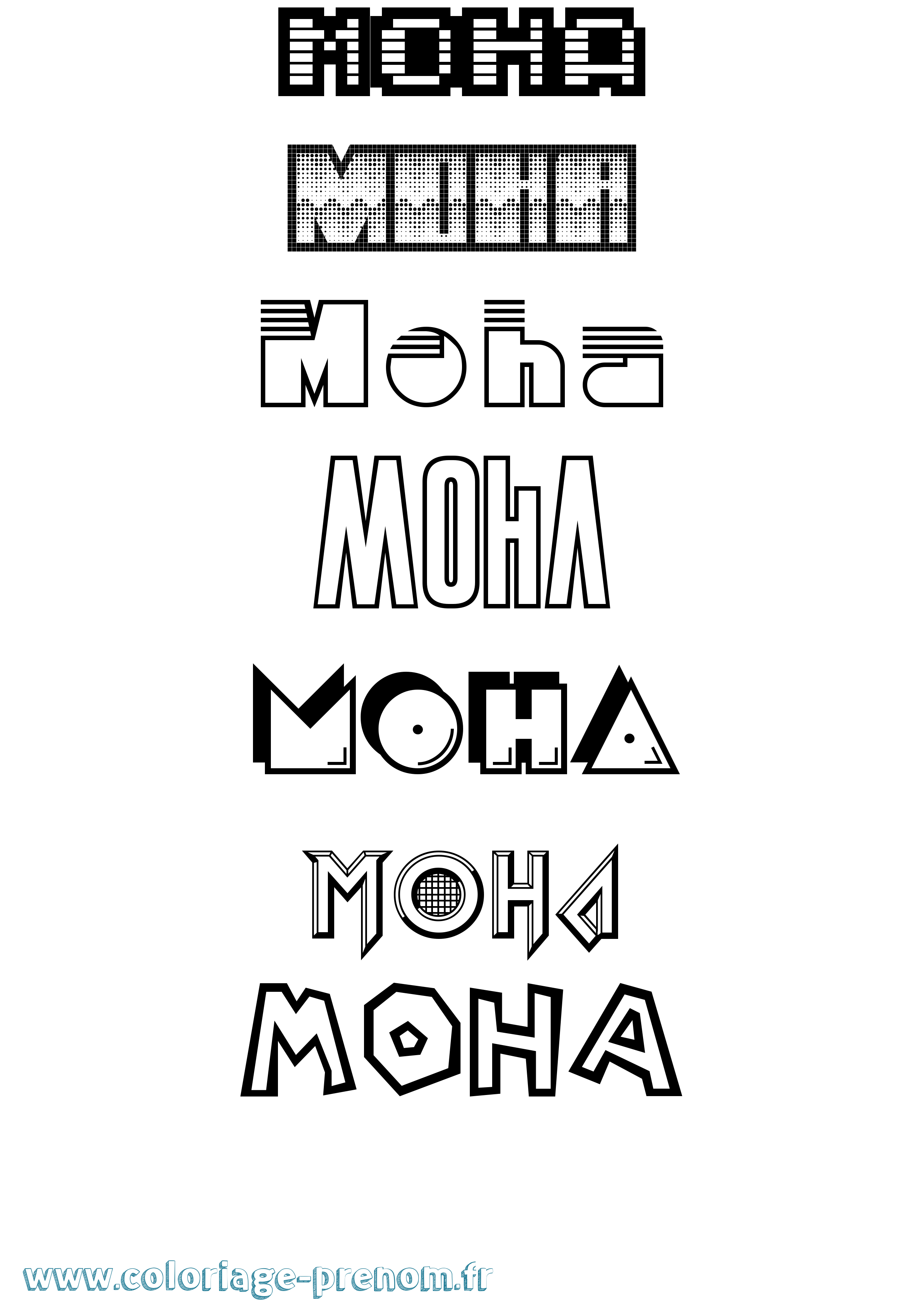 Coloriage Moha Jeux Vidéos Coloriage prénom Moha Jeux Vidéos