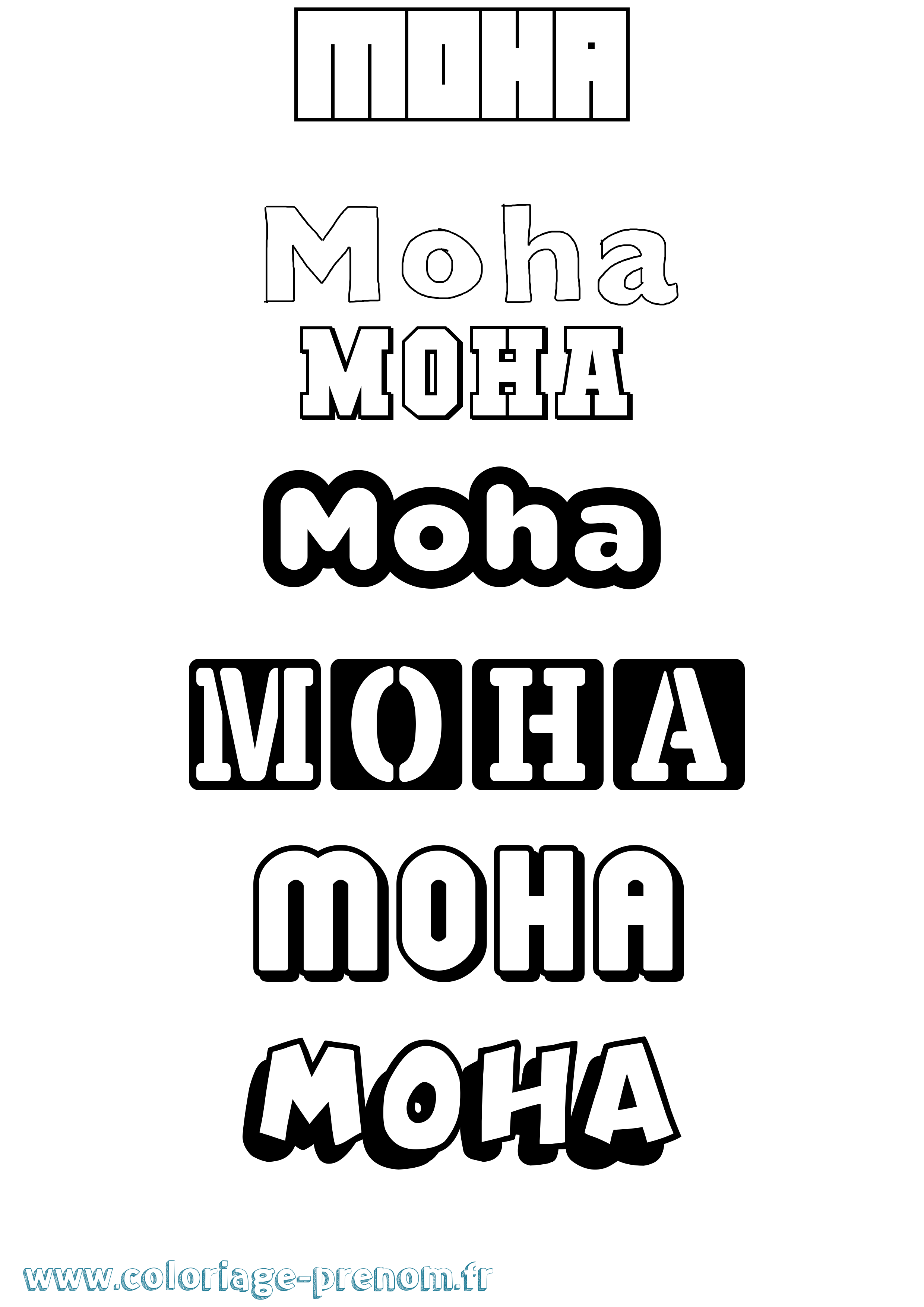Coloriage Moha Simple Coloriage prénom Moha Simple