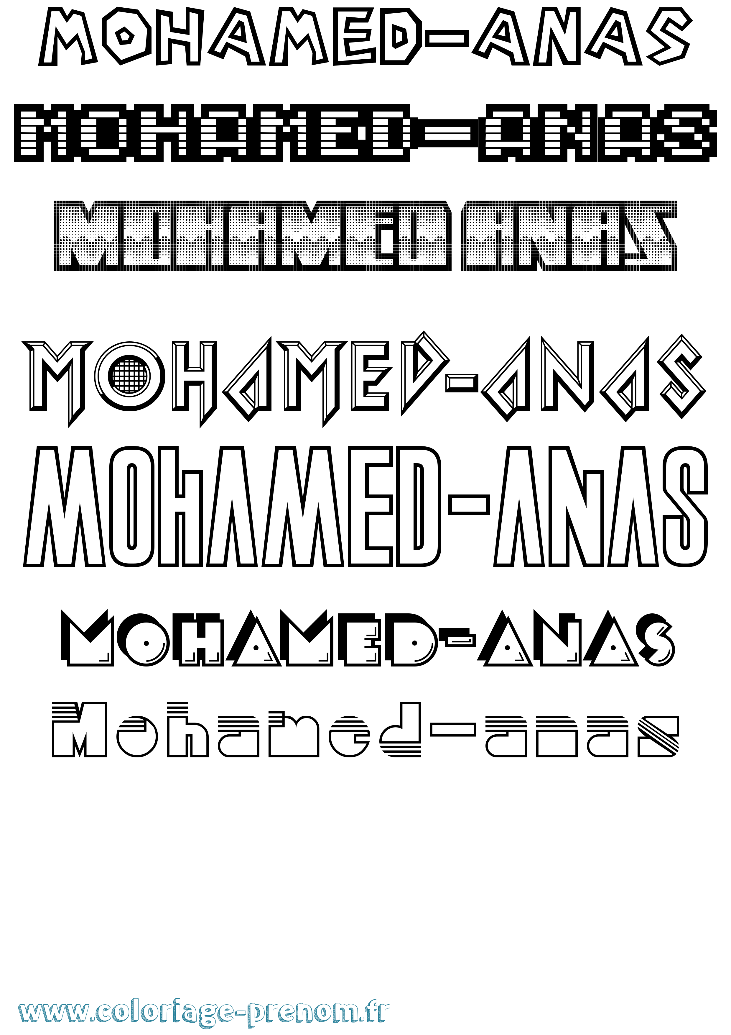 Coloriage Mohamed-Anas Jeux Vidéos Coloriage prénom Mohamed-Anas Jeux Vidéos