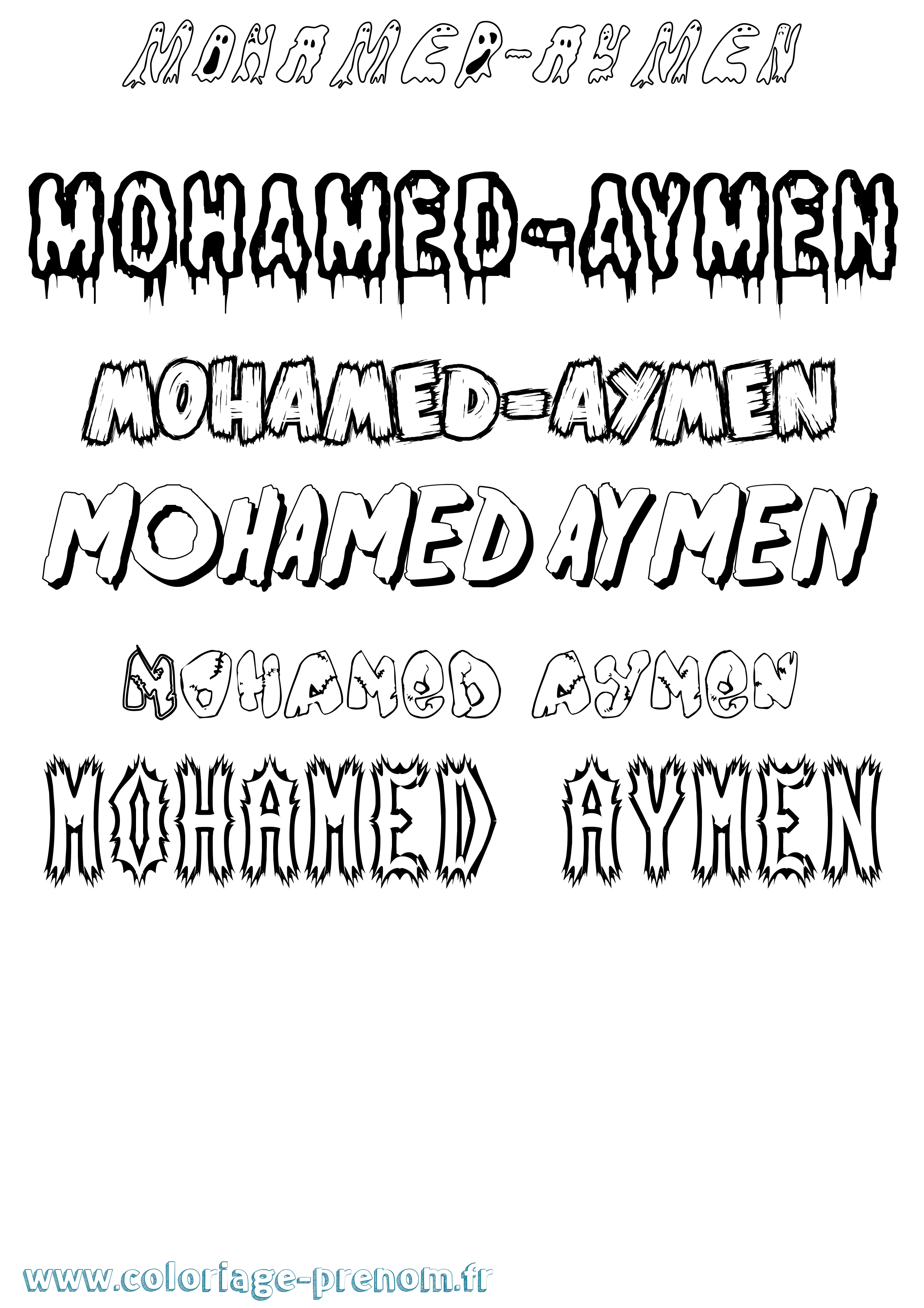 Coloriage Mohamed-Aymen Frisson Coloriage prénom Mohamed-Aymen Frisson