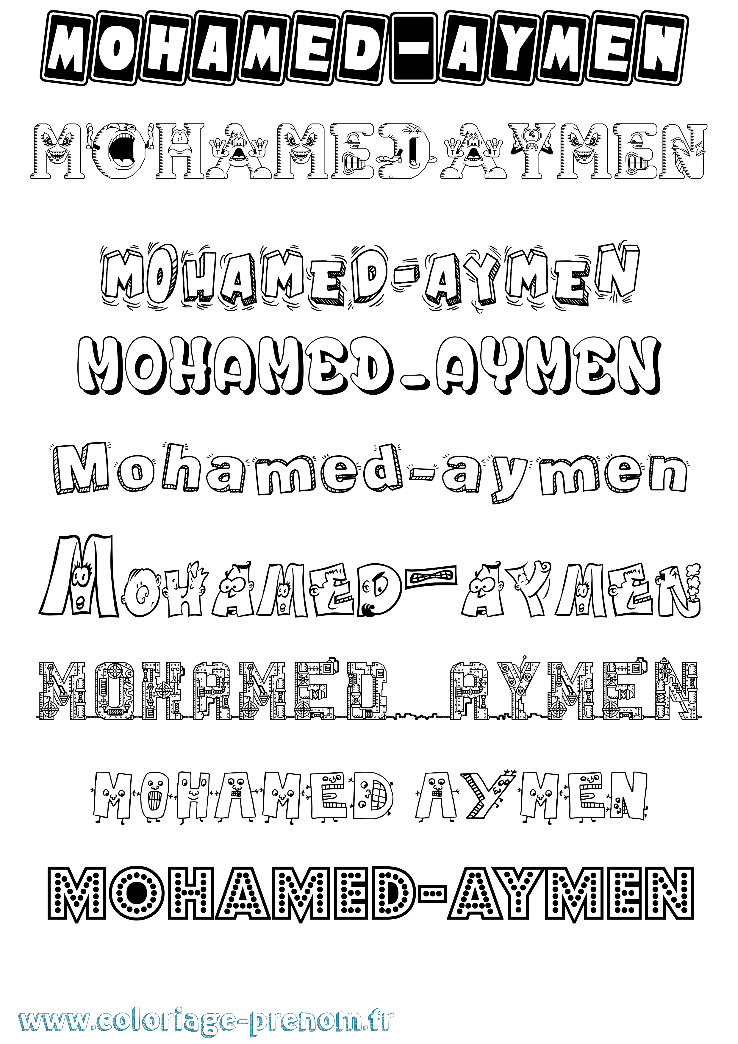 Coloriage Mohamed-Aymen Fun Coloriage prénom Mohamed-Aymen Fun