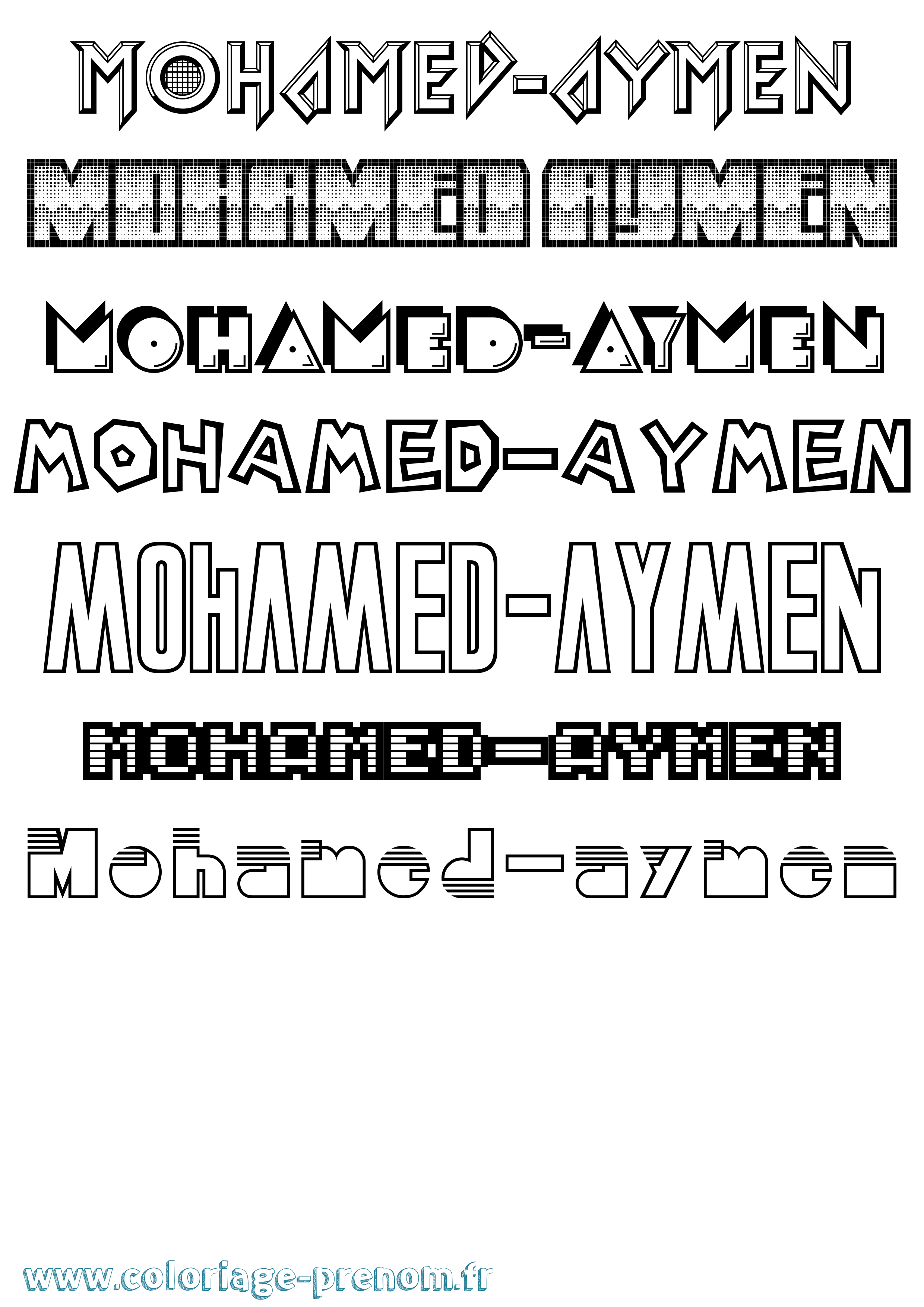 Coloriage Mohamed-Aymen Jeux Vidéos Coloriage prénom Mohamed-Aymen Jeux Vidéos