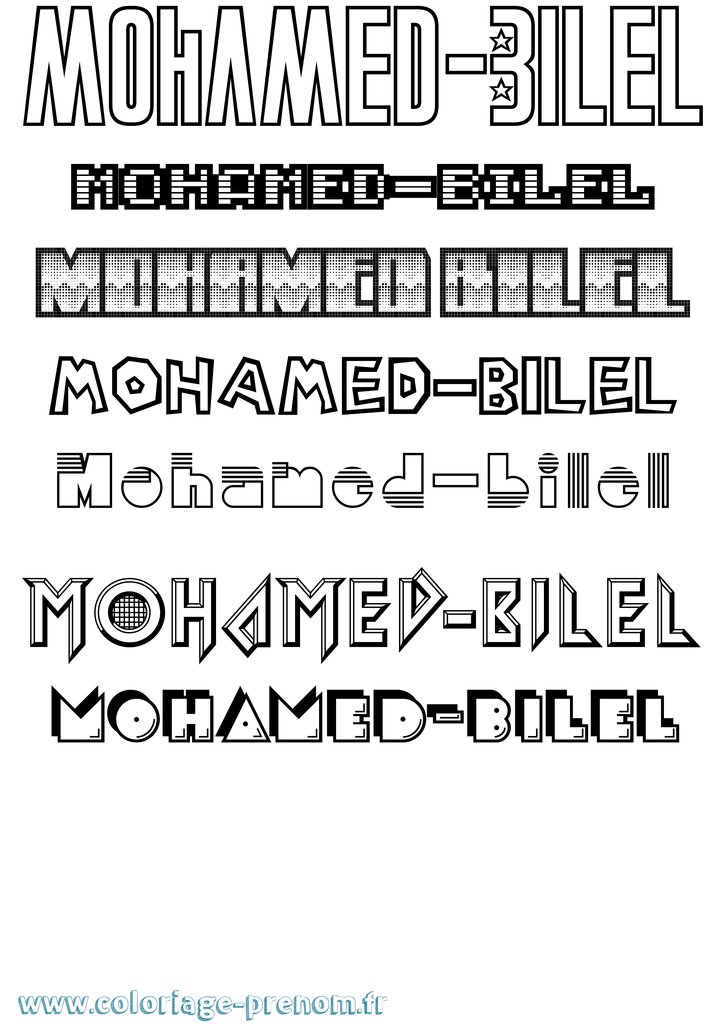 Coloriage Mohamed-Bilel Jeux Vidéos Coloriage prénom Mohamed-Bilel Jeux Vidéos