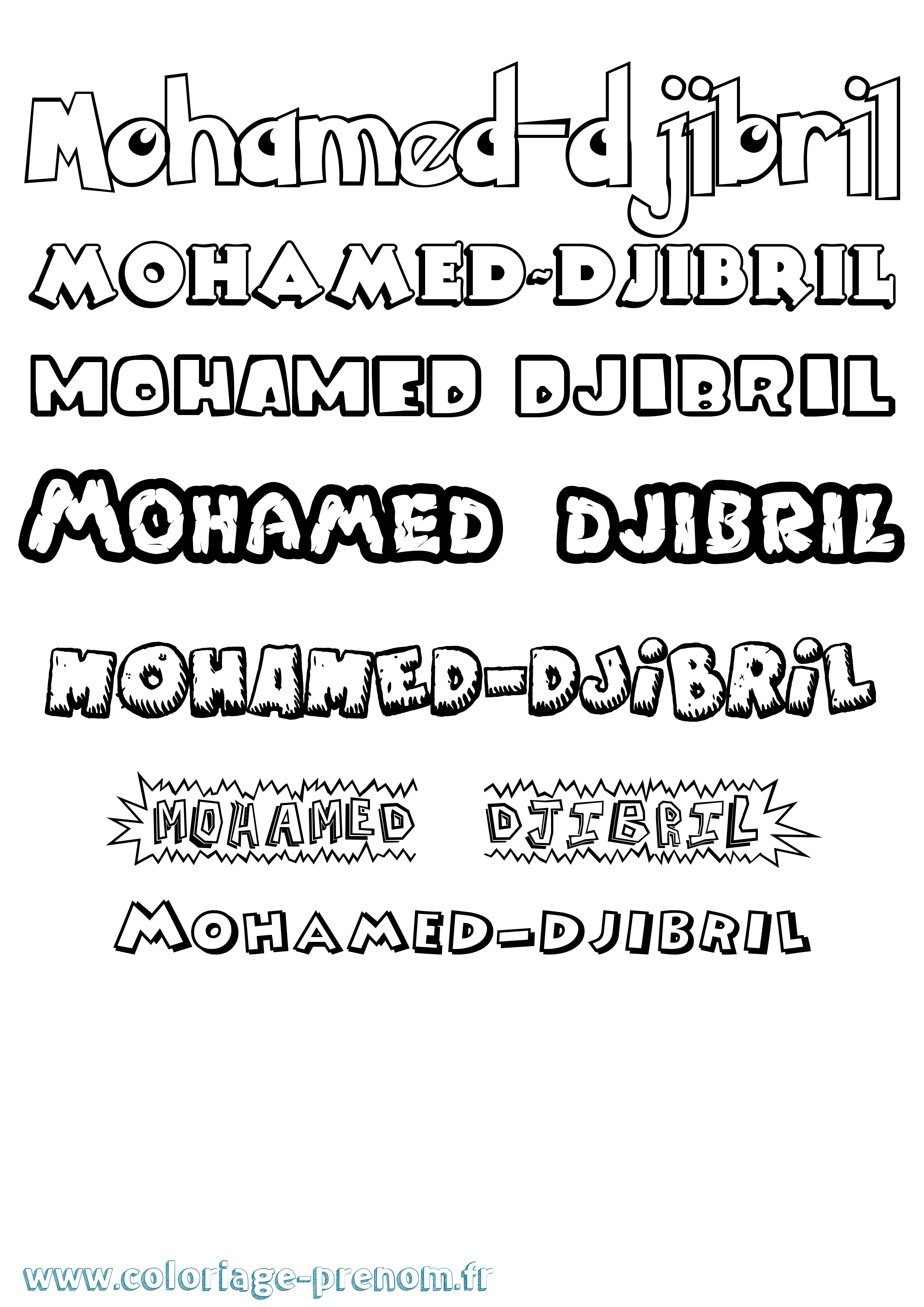 Coloriage Mohamed-Djibril Dessin Animé Coloriage prénom Mohamed-Djibril Dessin Animé