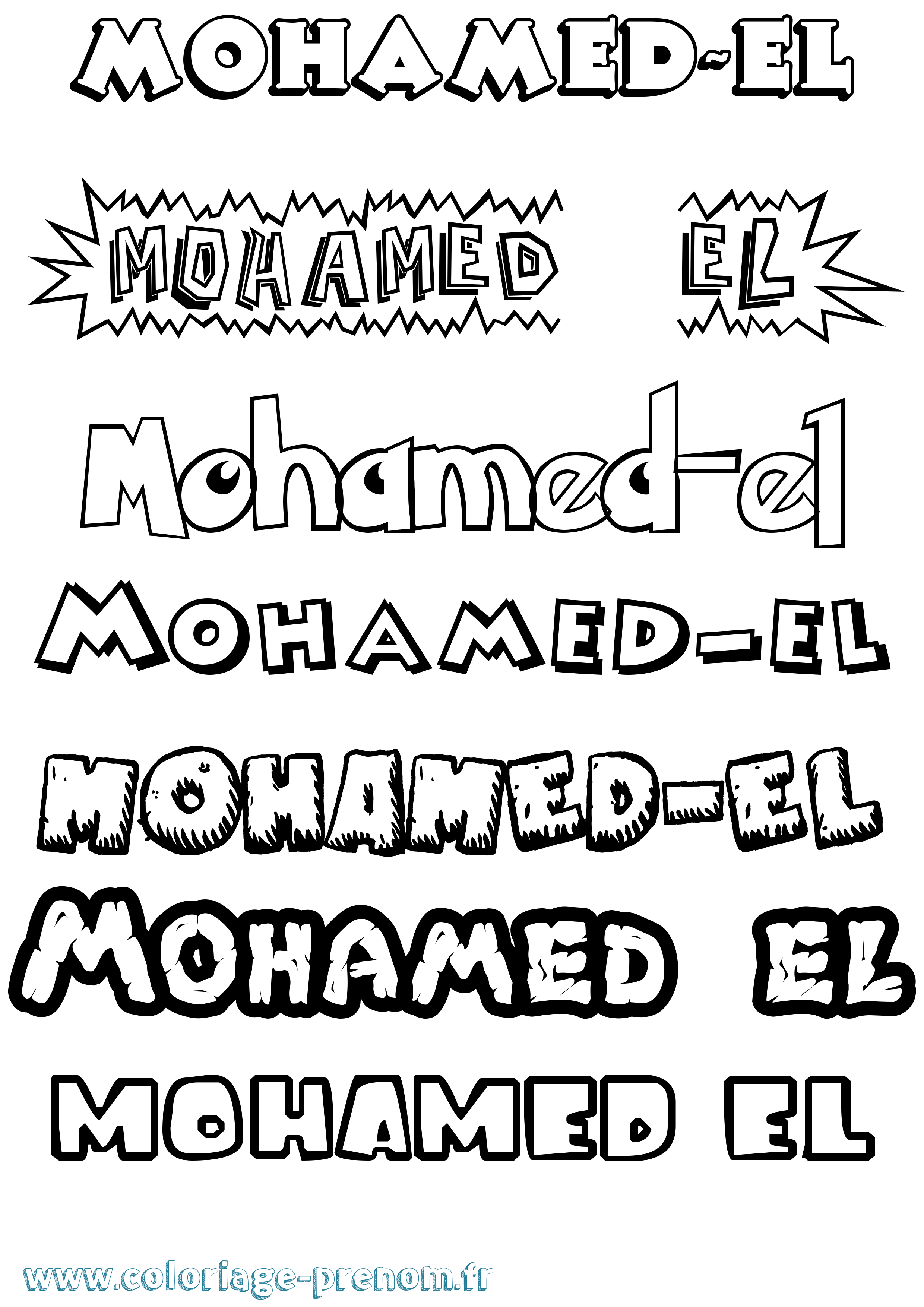 Coloriage Mohamed-El Dessin Animé Coloriage prénom Mohamed-El Dessin Animé