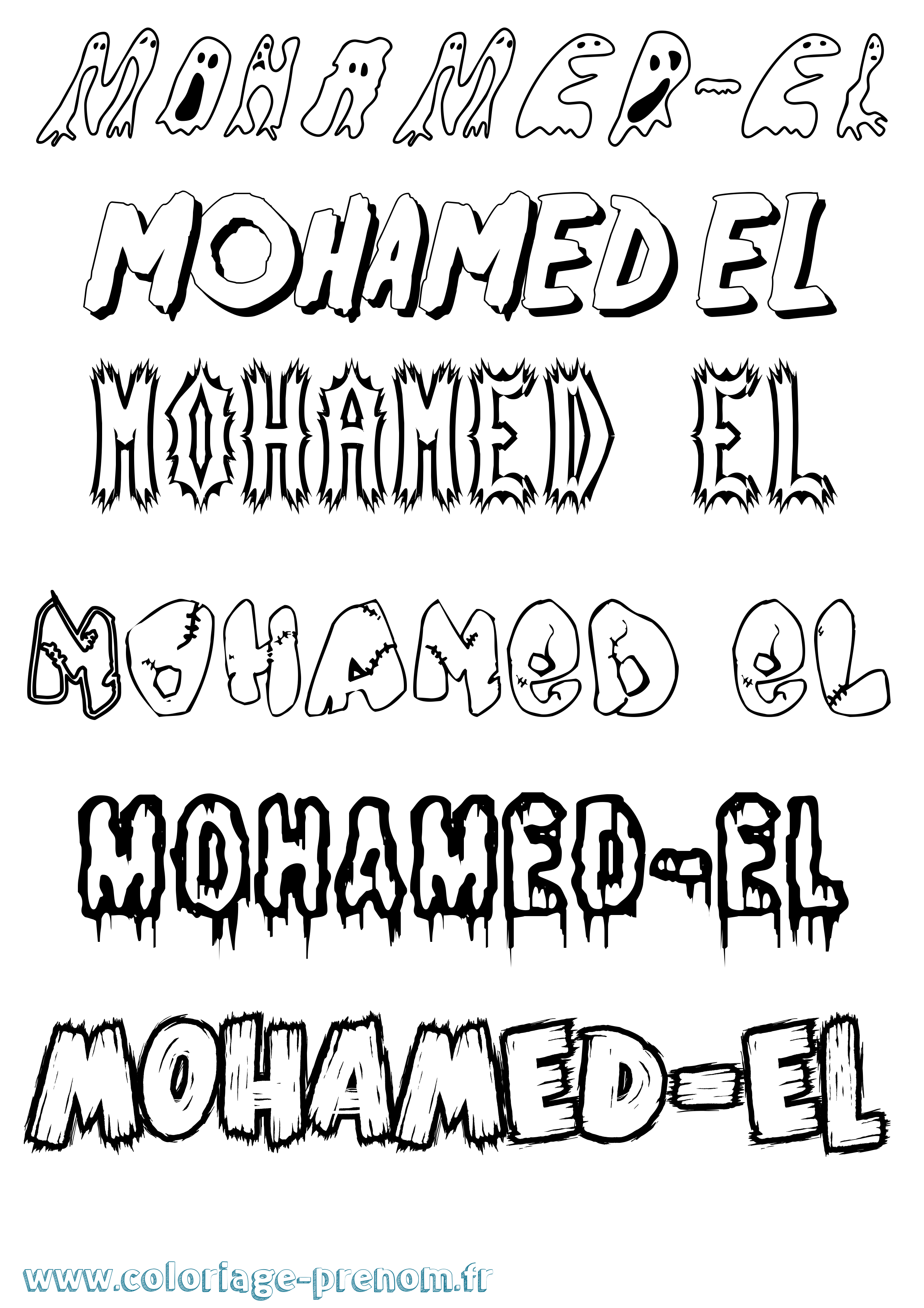 Coloriage Mohamed-El Frisson Coloriage prénom Mohamed-El Frisson