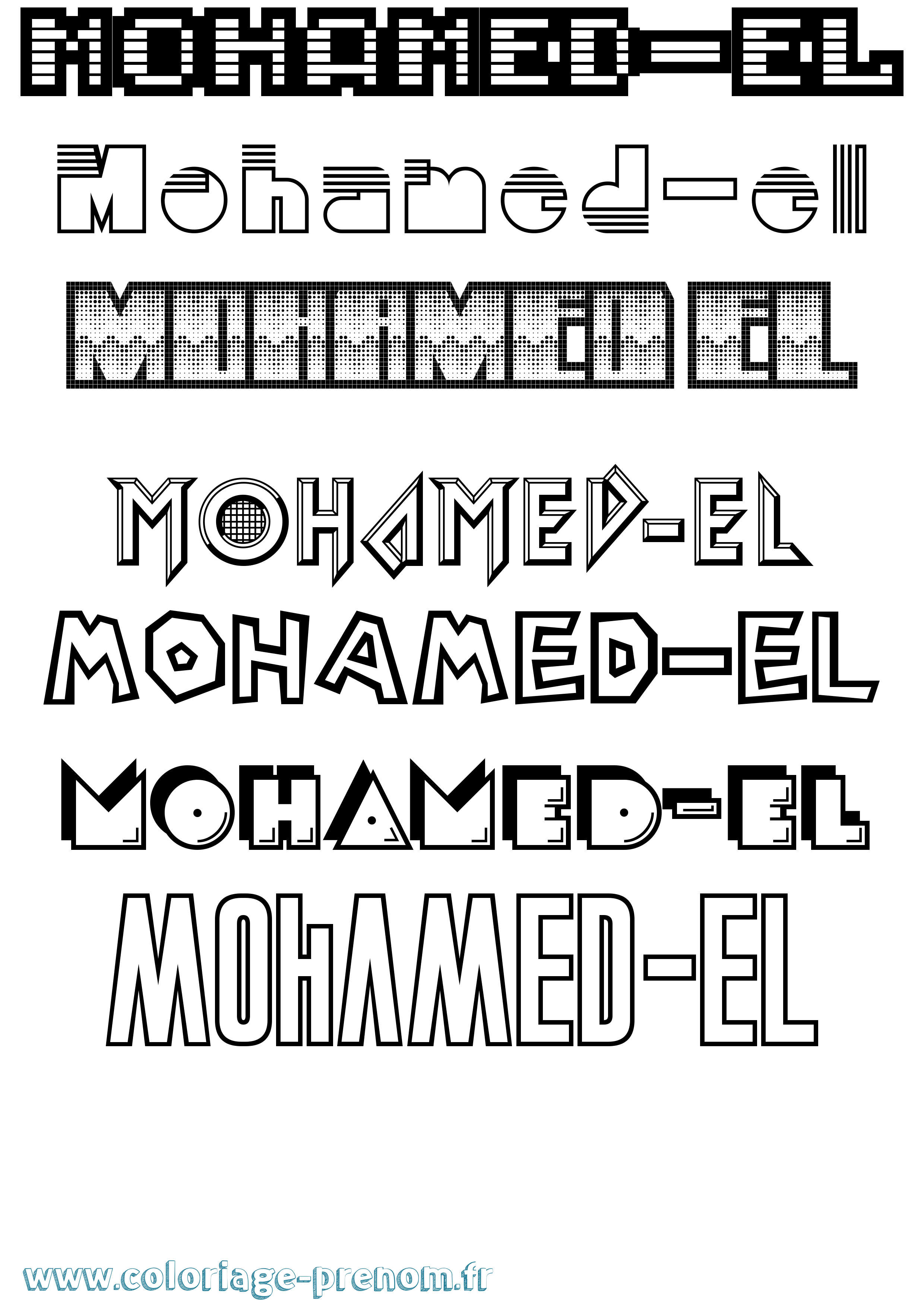 Coloriage Mohamed-El Jeux Vidéos Coloriage prénom Mohamed-El Jeux Vidéos