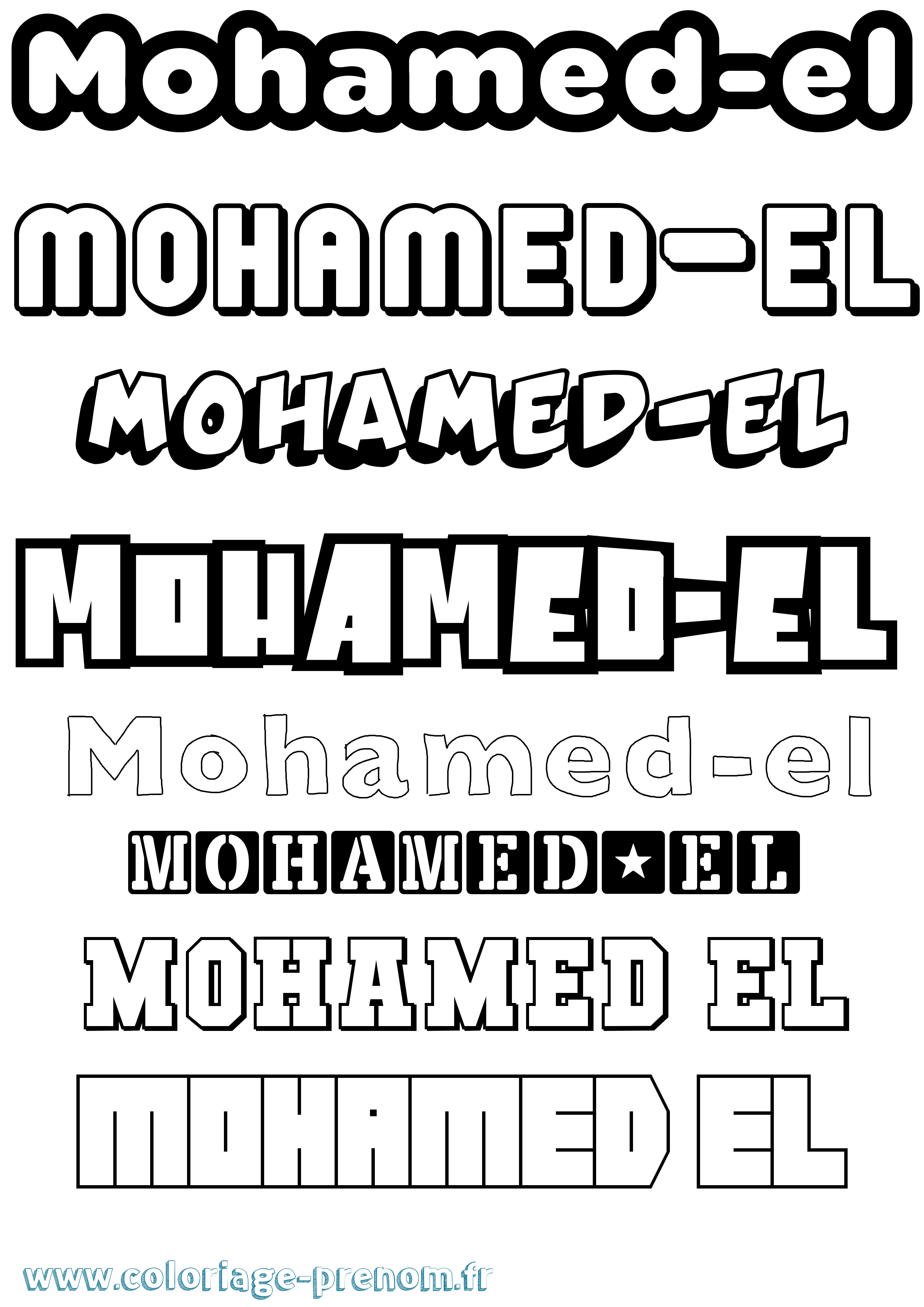 Coloriage Mohamed-El Simple Coloriage prénom Mohamed-El Simple