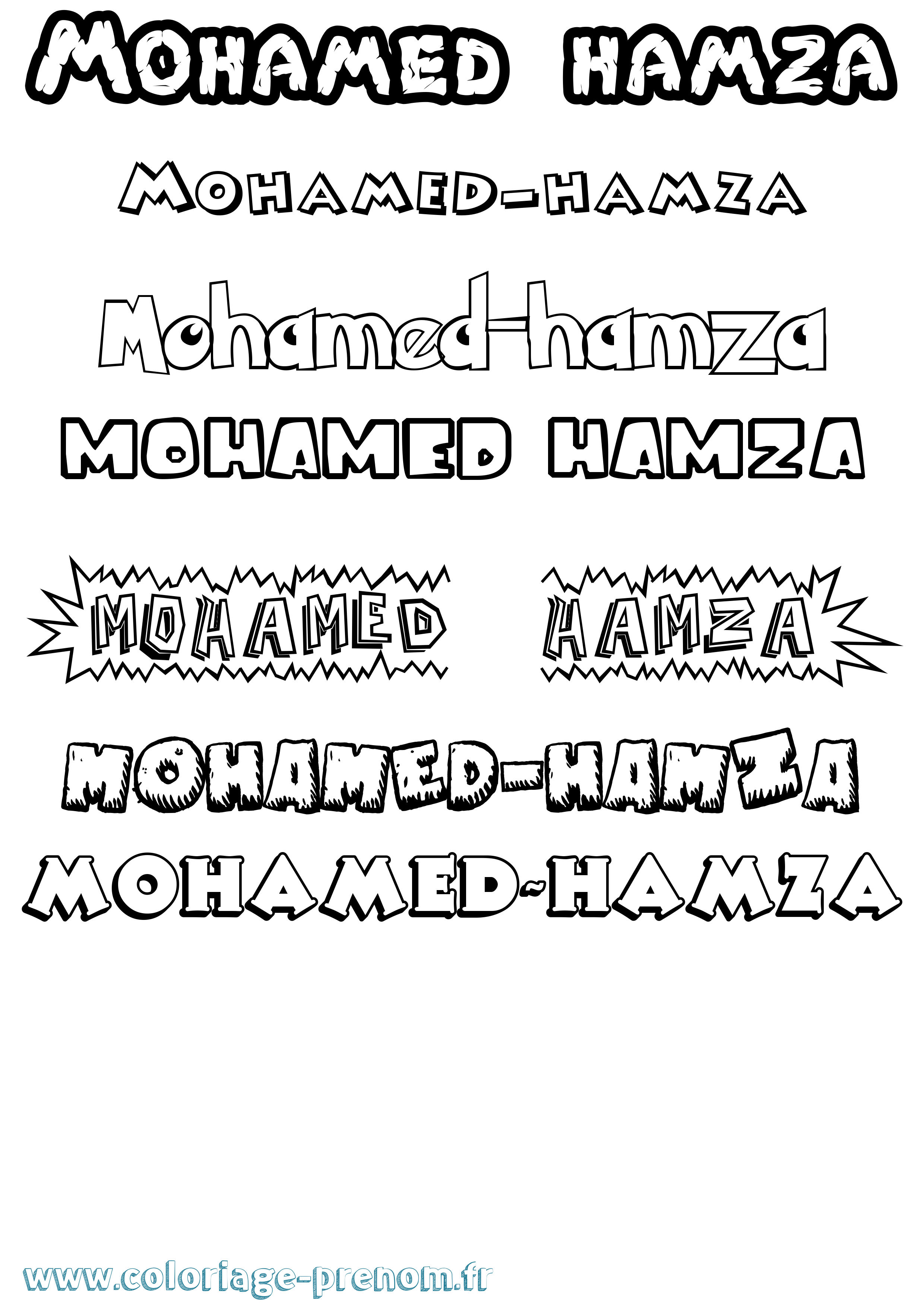 Coloriage Mohamed-Hamza Dessin Animé Coloriage prénom Mohamed-Hamza Dessin Animé