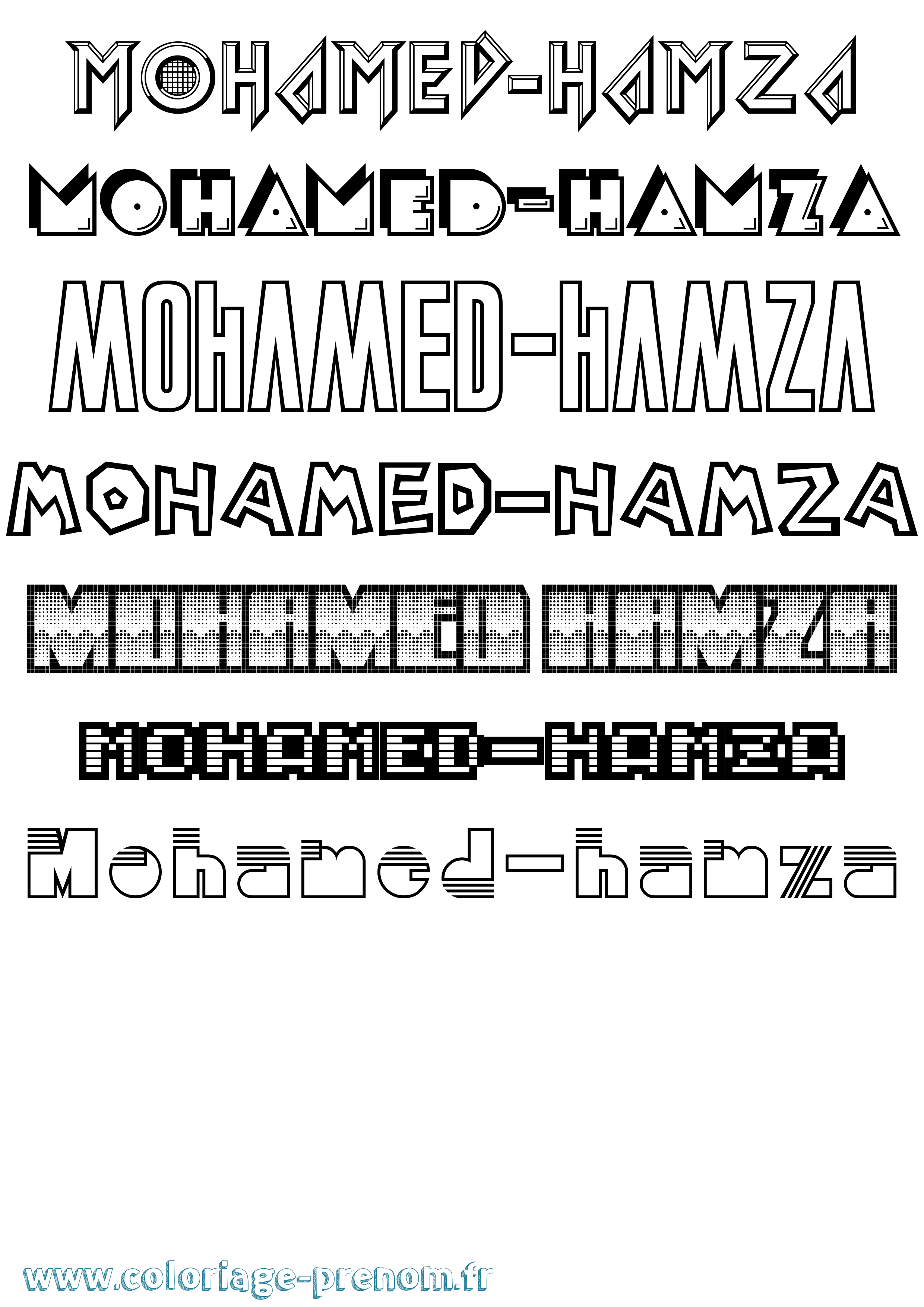Coloriage Mohamed-Hamza Jeux Vidéos Coloriage prénom Mohamed-Hamza Jeux Vidéos