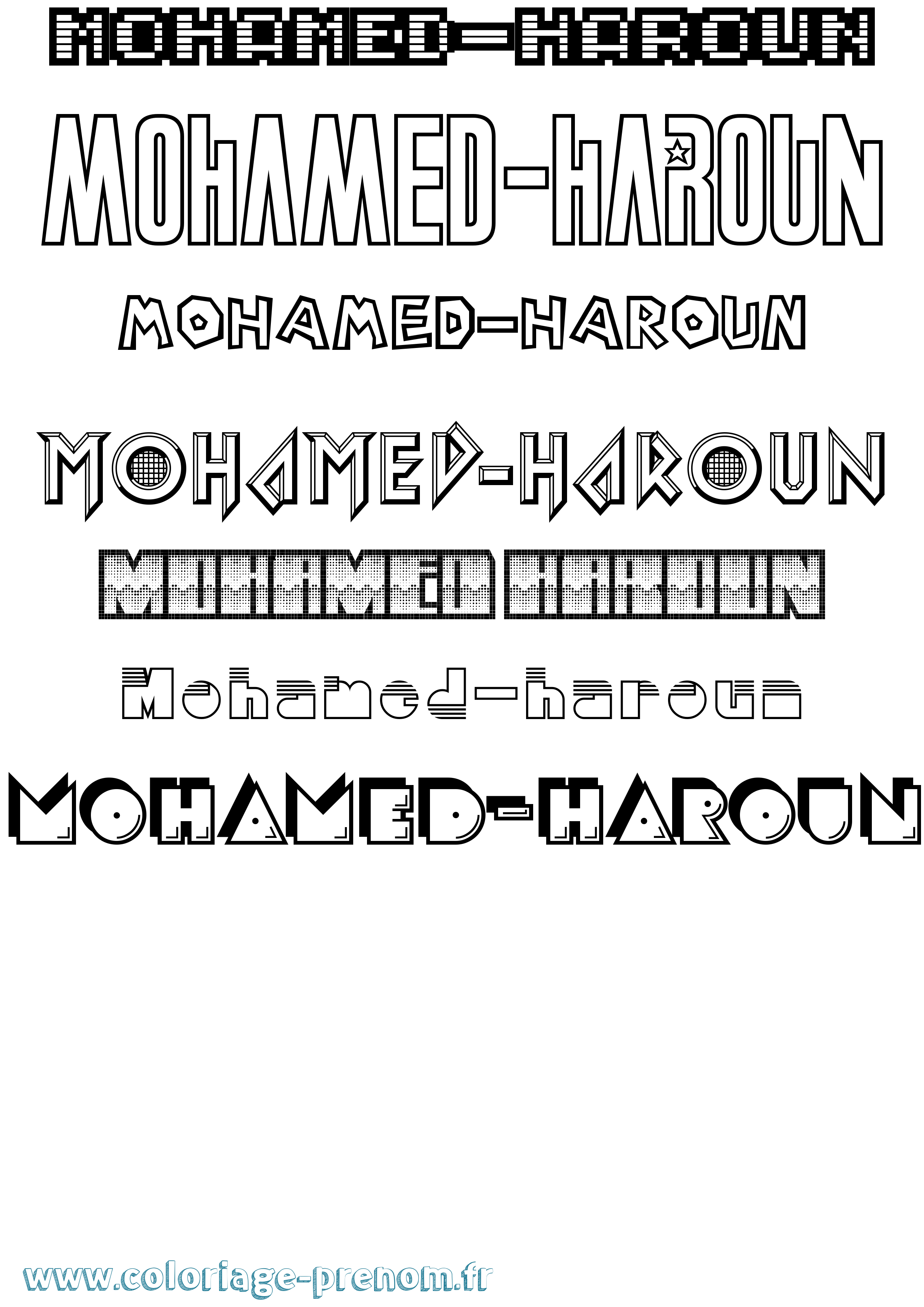 Coloriage Mohamed-Haroun Jeux Vidéos Coloriage prénom Mohamed-Haroun Jeux Vidéos