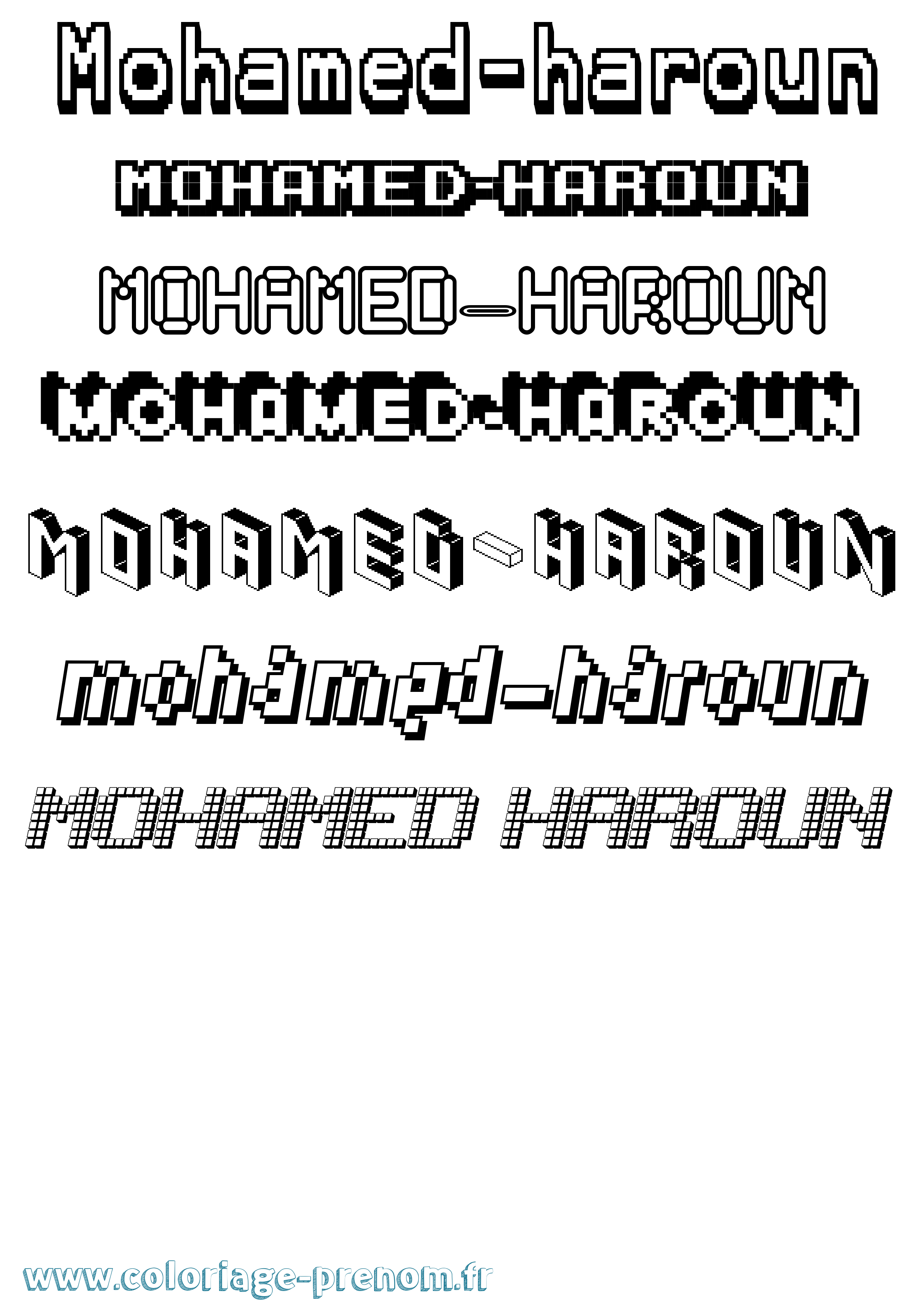 Coloriage Mohamed-Haroun Pixel Coloriage prénom Mohamed-Haroun Pixel