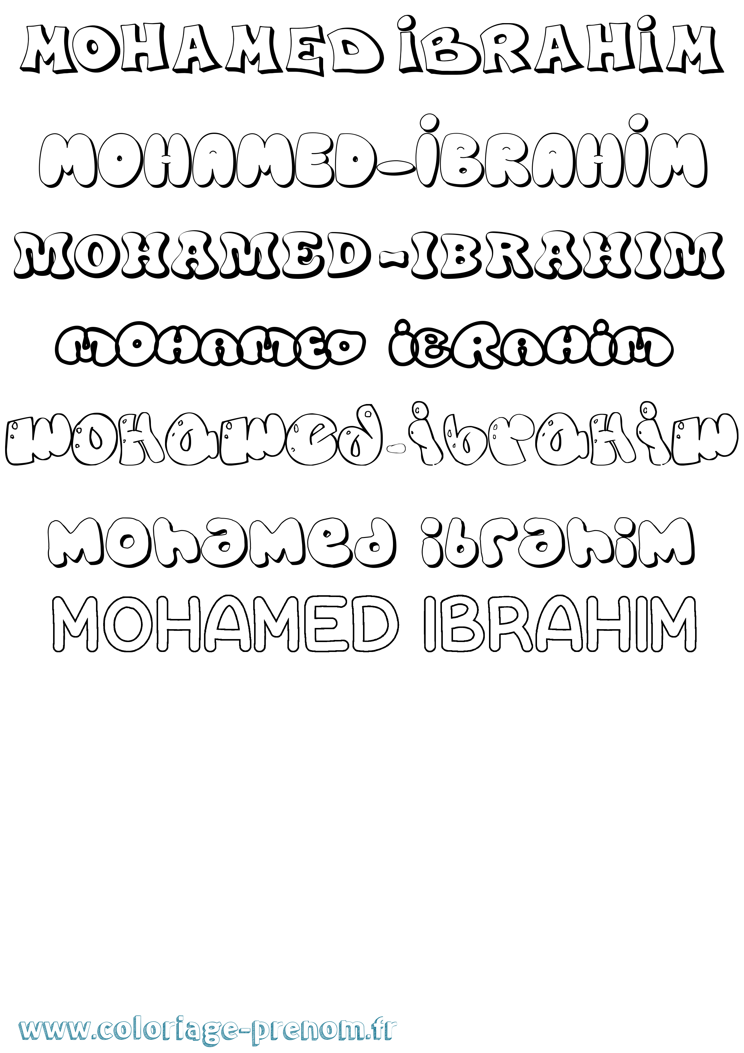 Coloriage Mohamed-Ibrahim Bubble Coloriage prénom Mohamed-Ibrahim Bubble