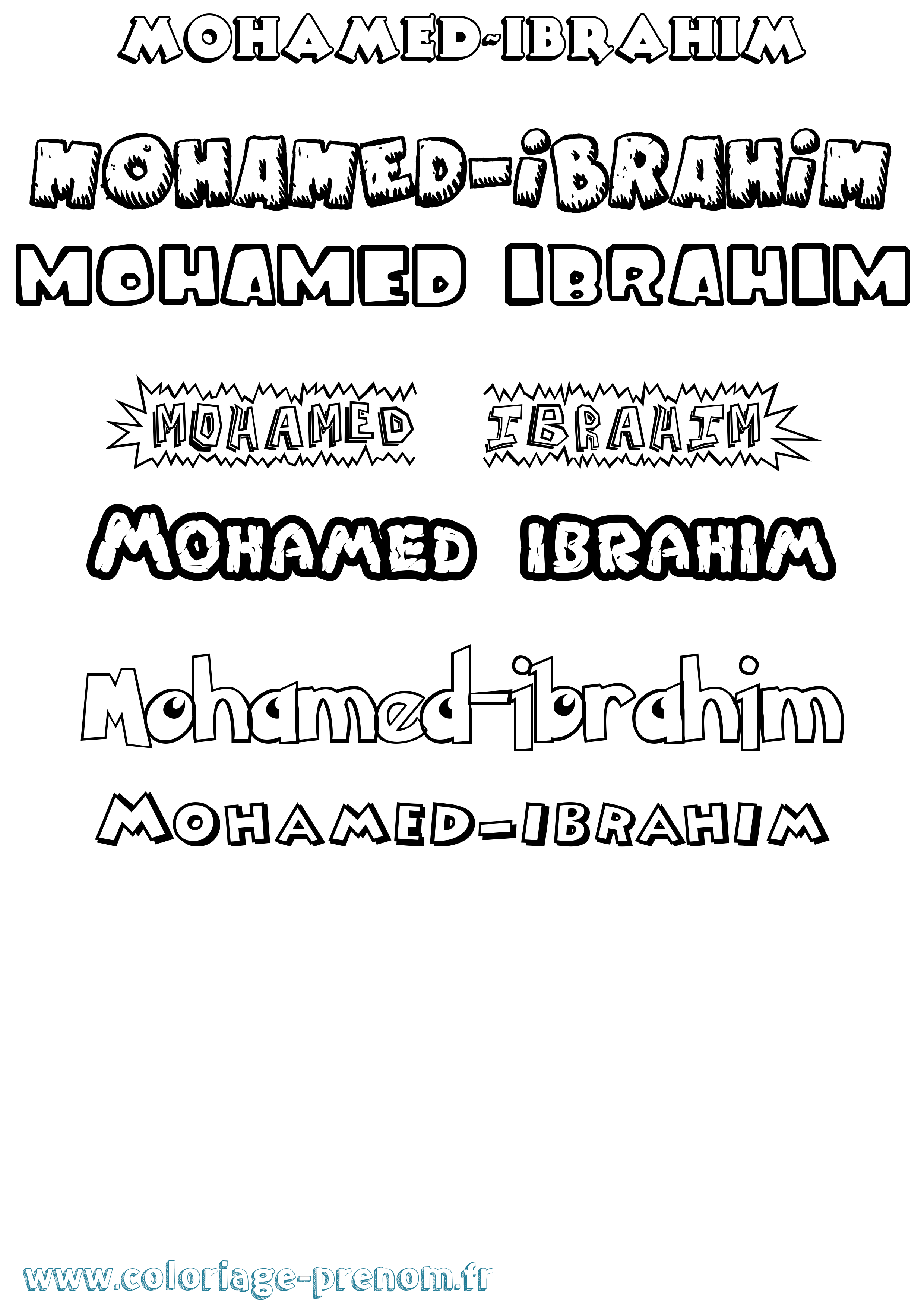 Coloriage Mohamed-Ibrahim Dessin Animé Coloriage prénom Mohamed-Ibrahim Dessin Animé