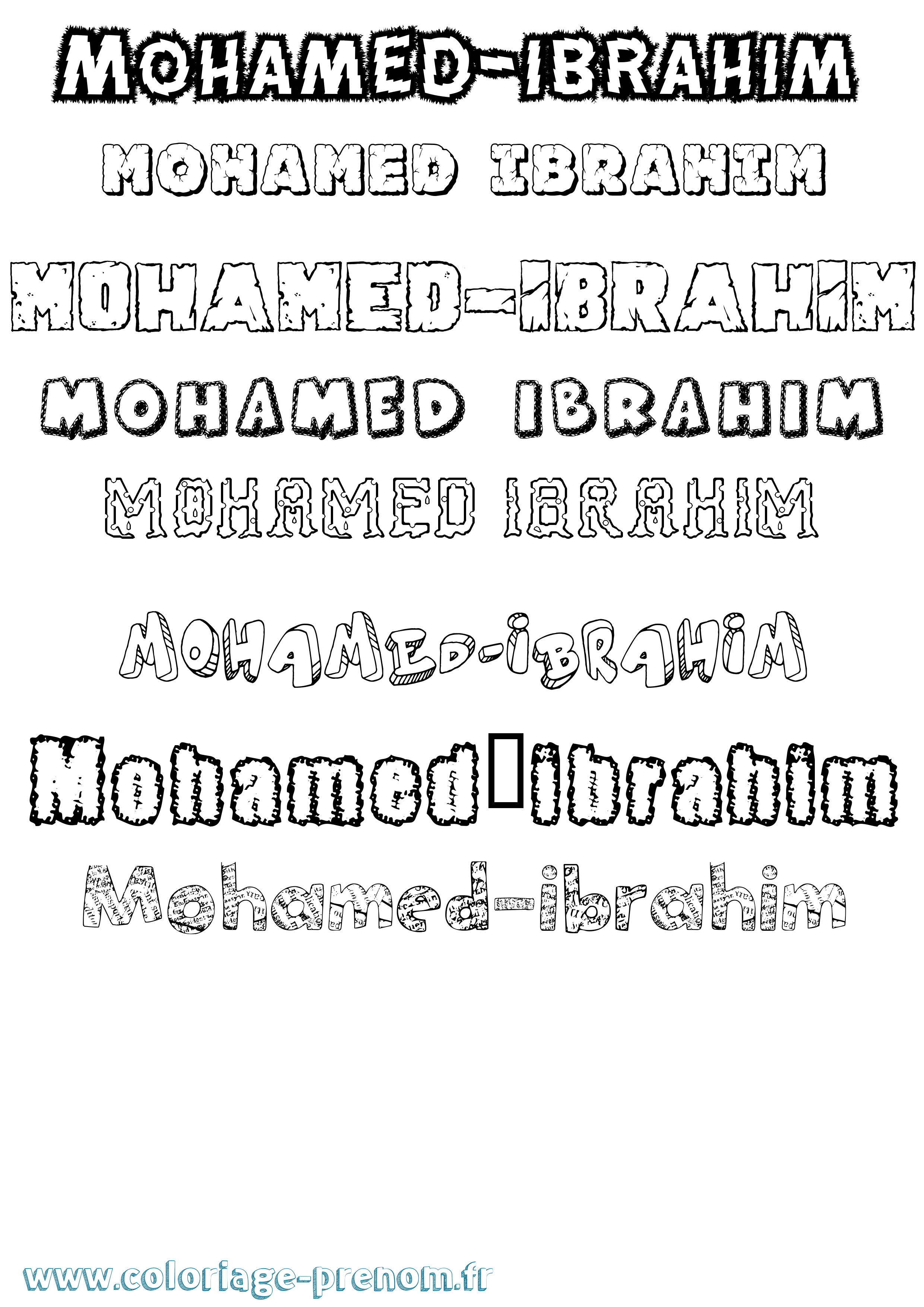 Coloriage Mohamed-Ibrahim Destructuré Coloriage prénom Mohamed-Ibrahim Destructuré