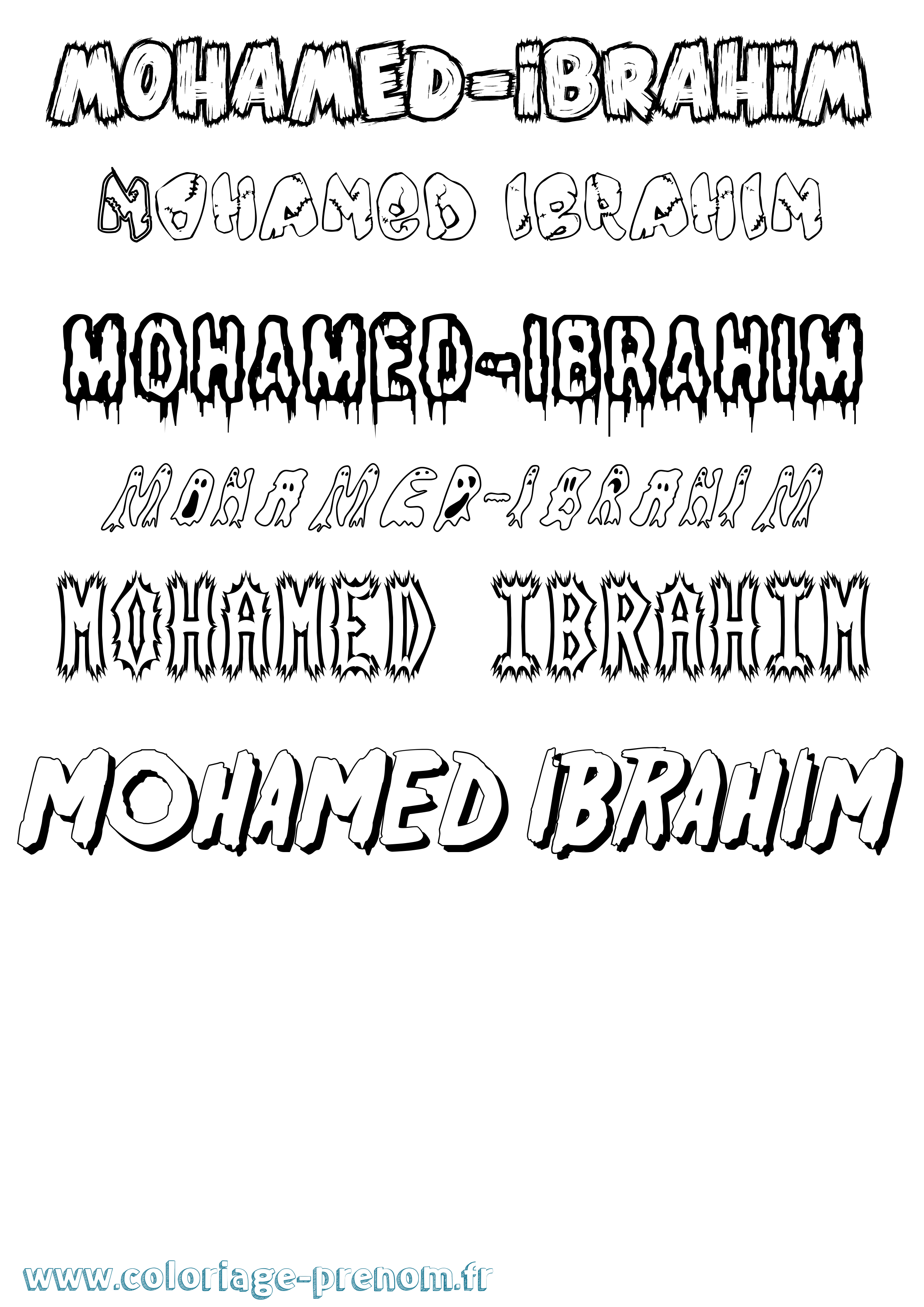 Coloriage Mohamed-Ibrahim Frisson Coloriage prénom Mohamed-Ibrahim Frisson