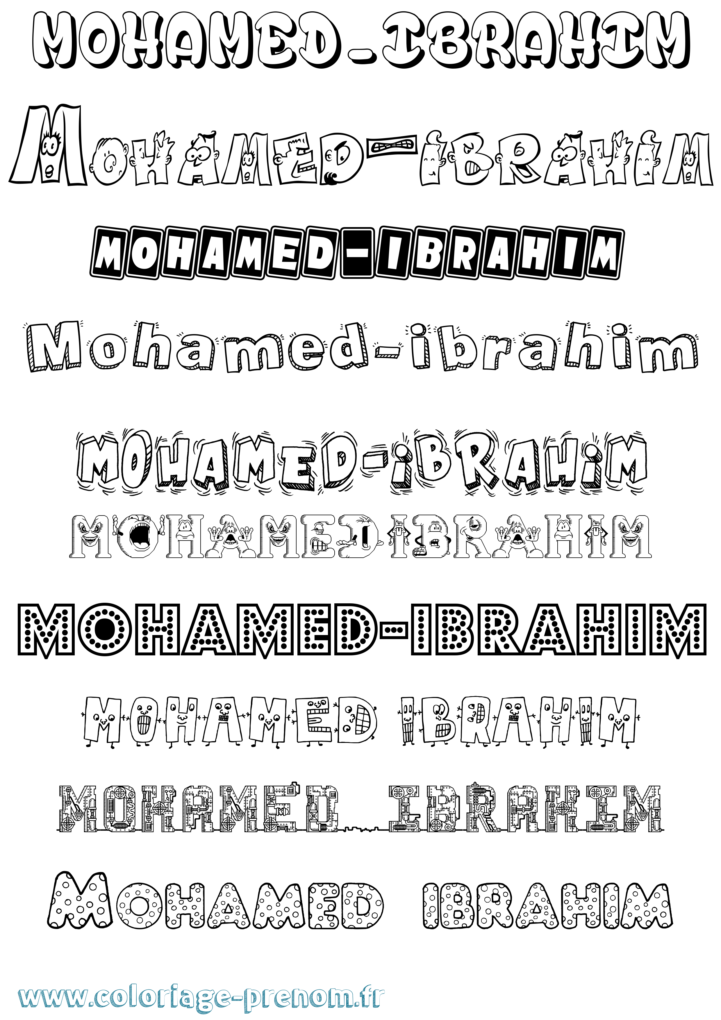 Coloriage Mohamed-Ibrahim Fun Coloriage prénom Mohamed-Ibrahim Fun