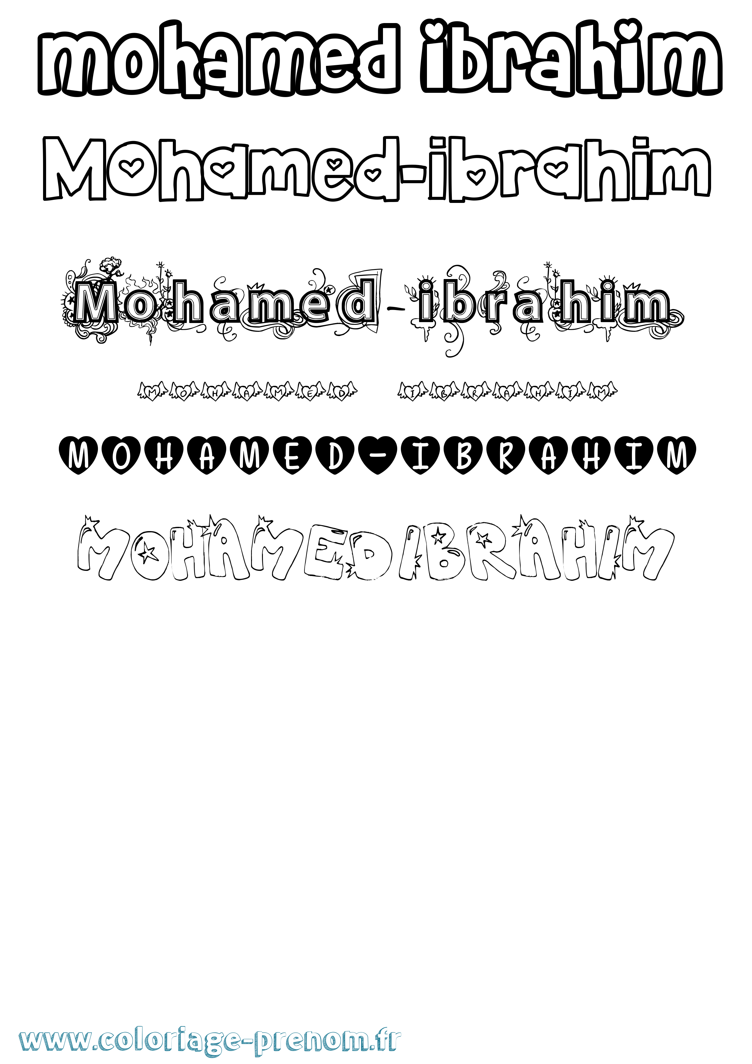 Coloriage Mohamed-Ibrahim Girly Coloriage prénom Mohamed-Ibrahim Girly