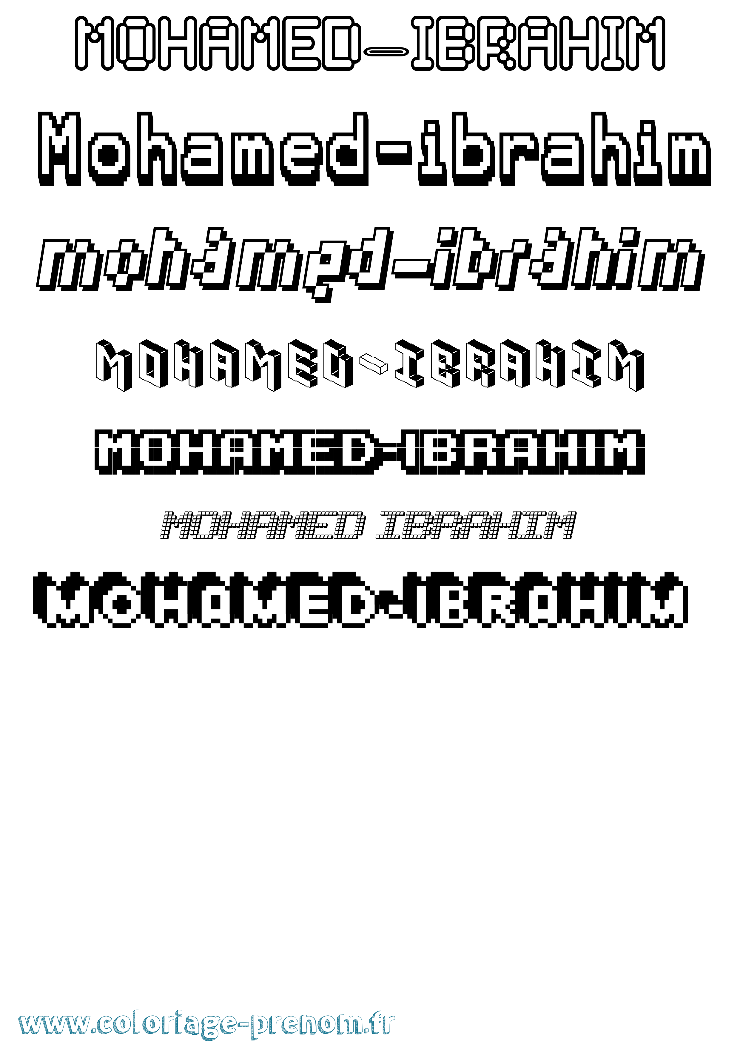 Coloriage Mohamed-Ibrahim Pixel Coloriage prénom Mohamed-Ibrahim Pixel