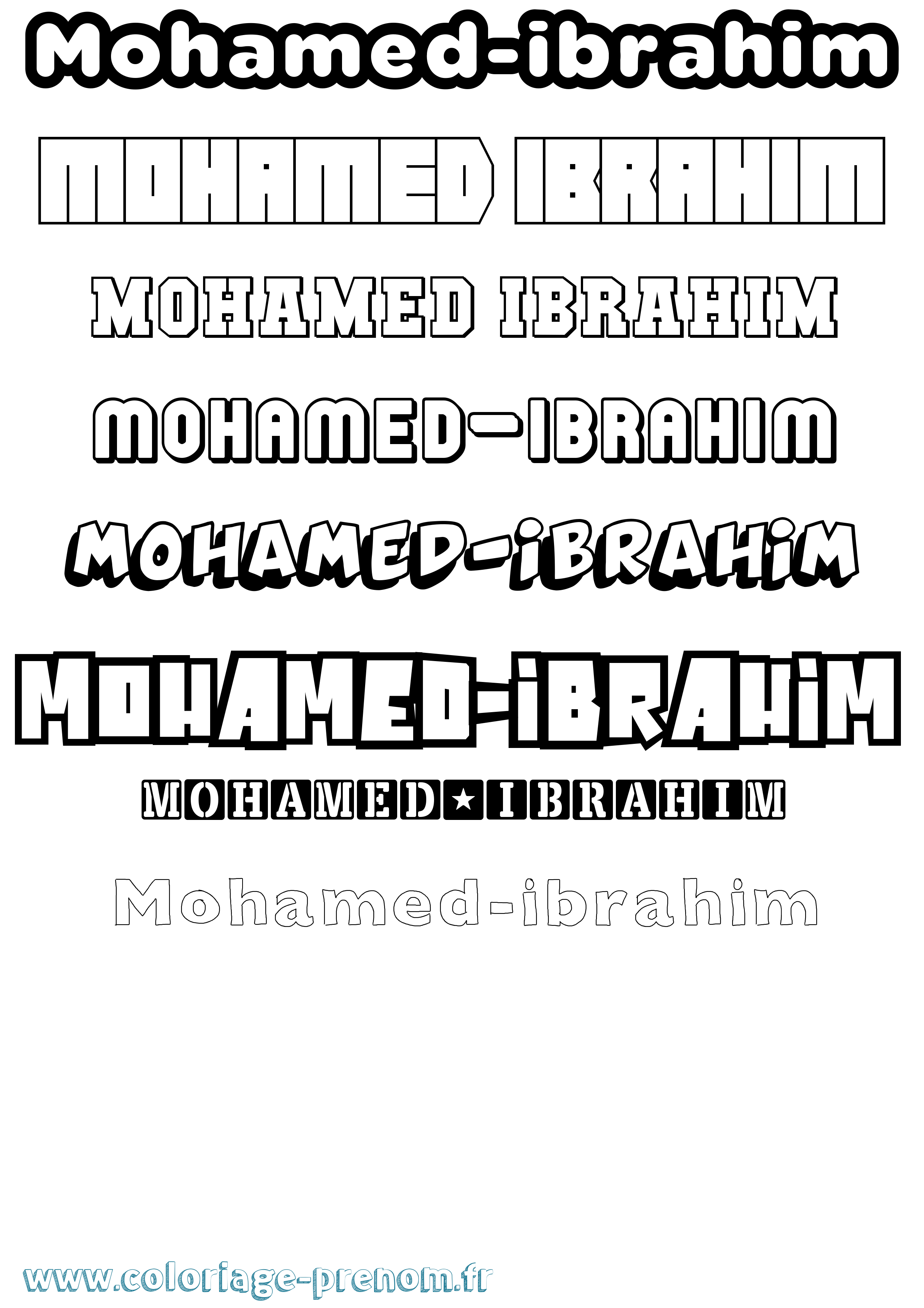 Coloriage Mohamed-Ibrahim Simple Coloriage prénom Mohamed-Ibrahim Simple