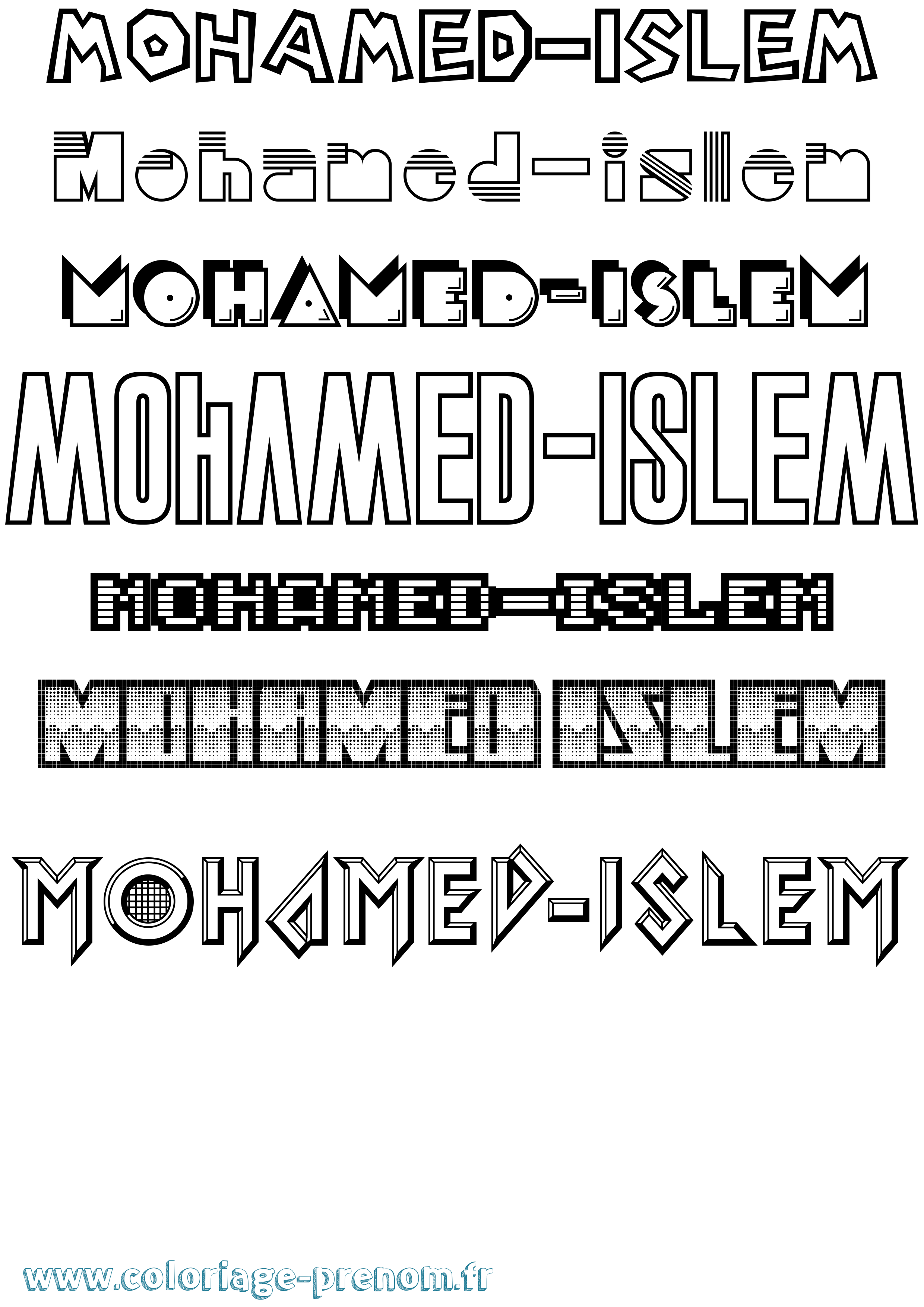 Coloriage Mohamed-Islem Jeux Vidéos Coloriage prénom Mohamed-Islem Jeux Vidéos