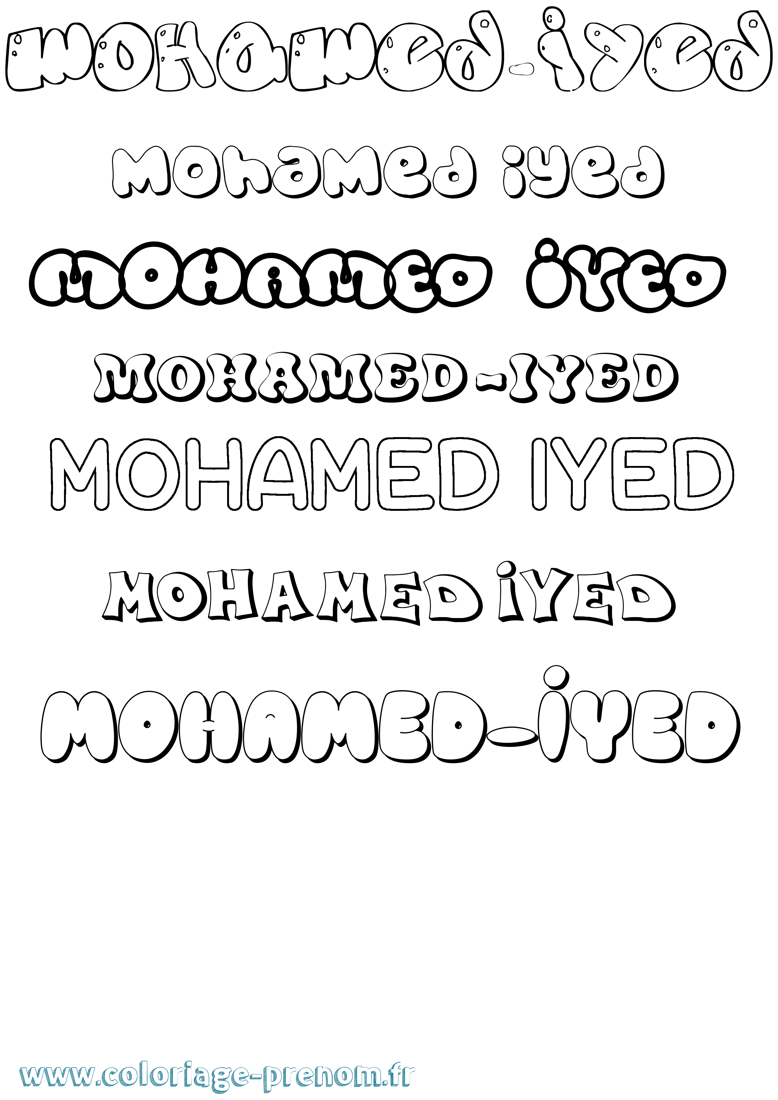 Coloriage Mohamed-Iyed Bubble Coloriage prénom Mohamed-Iyed Bubble