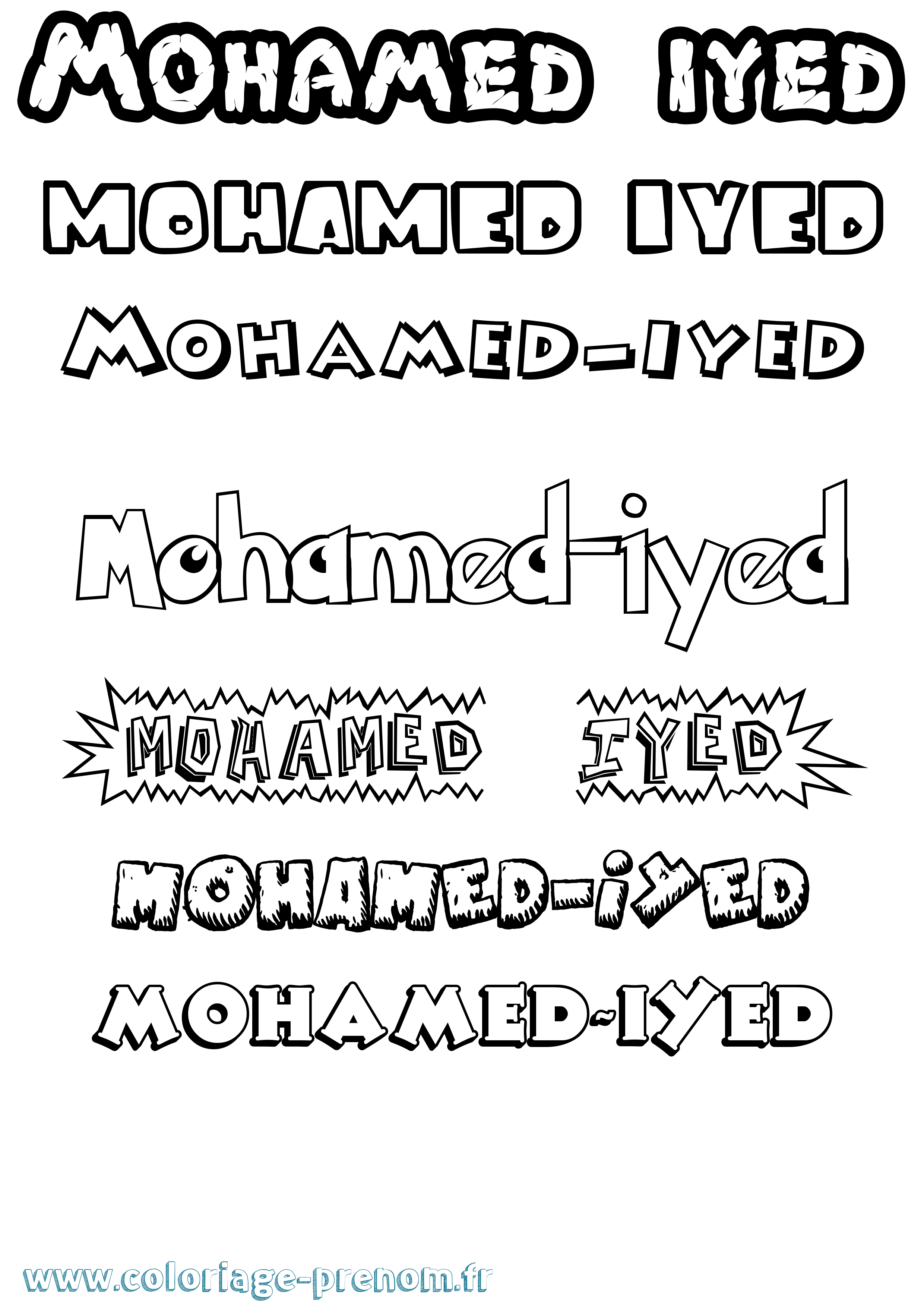 Coloriage Mohamed-Iyed Dessin Animé Coloriage prénom Mohamed-Iyed Dessin Animé