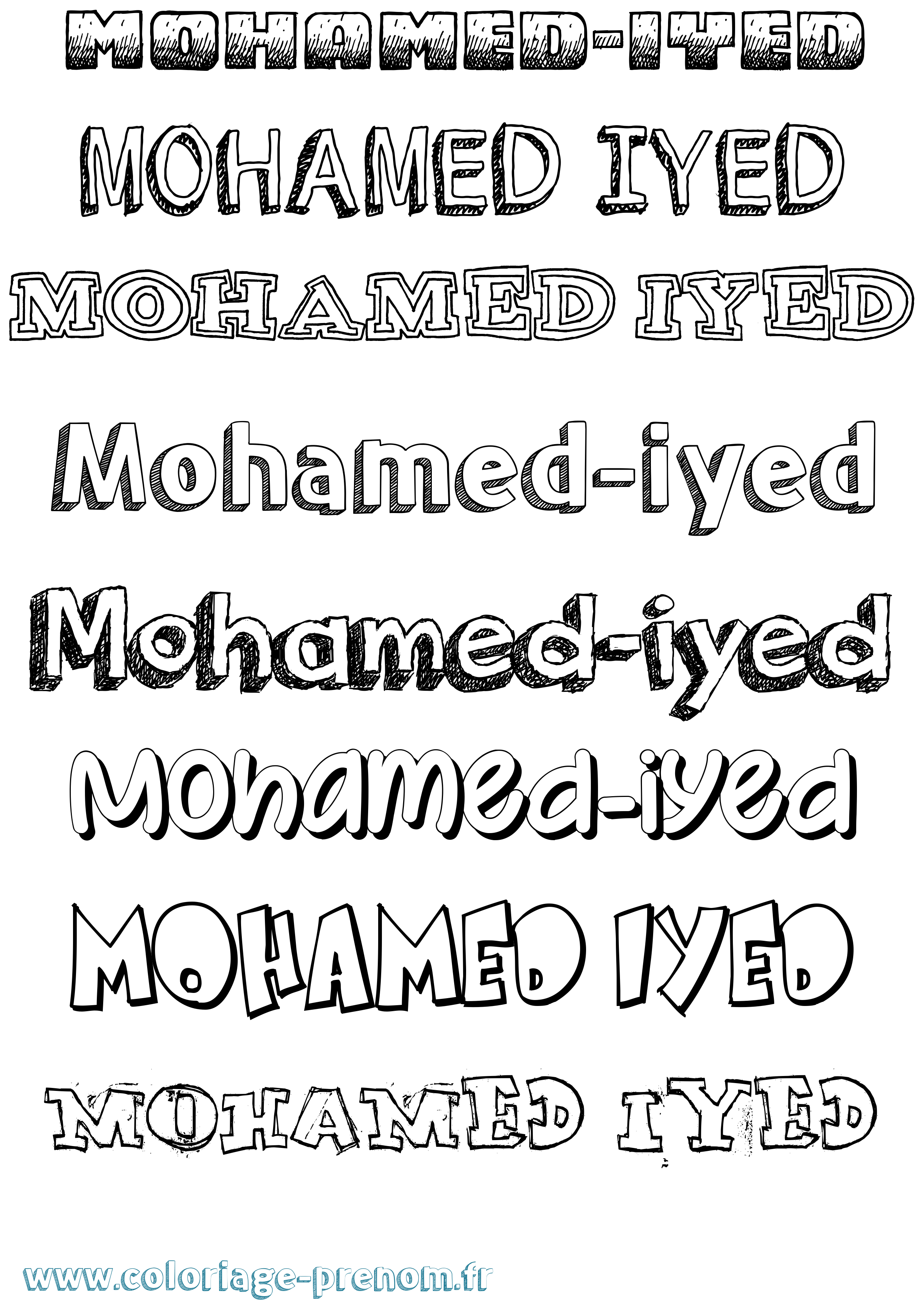 Coloriage Mohamed-Iyed Dessiné Coloriage prénom Mohamed-Iyed Dessiné