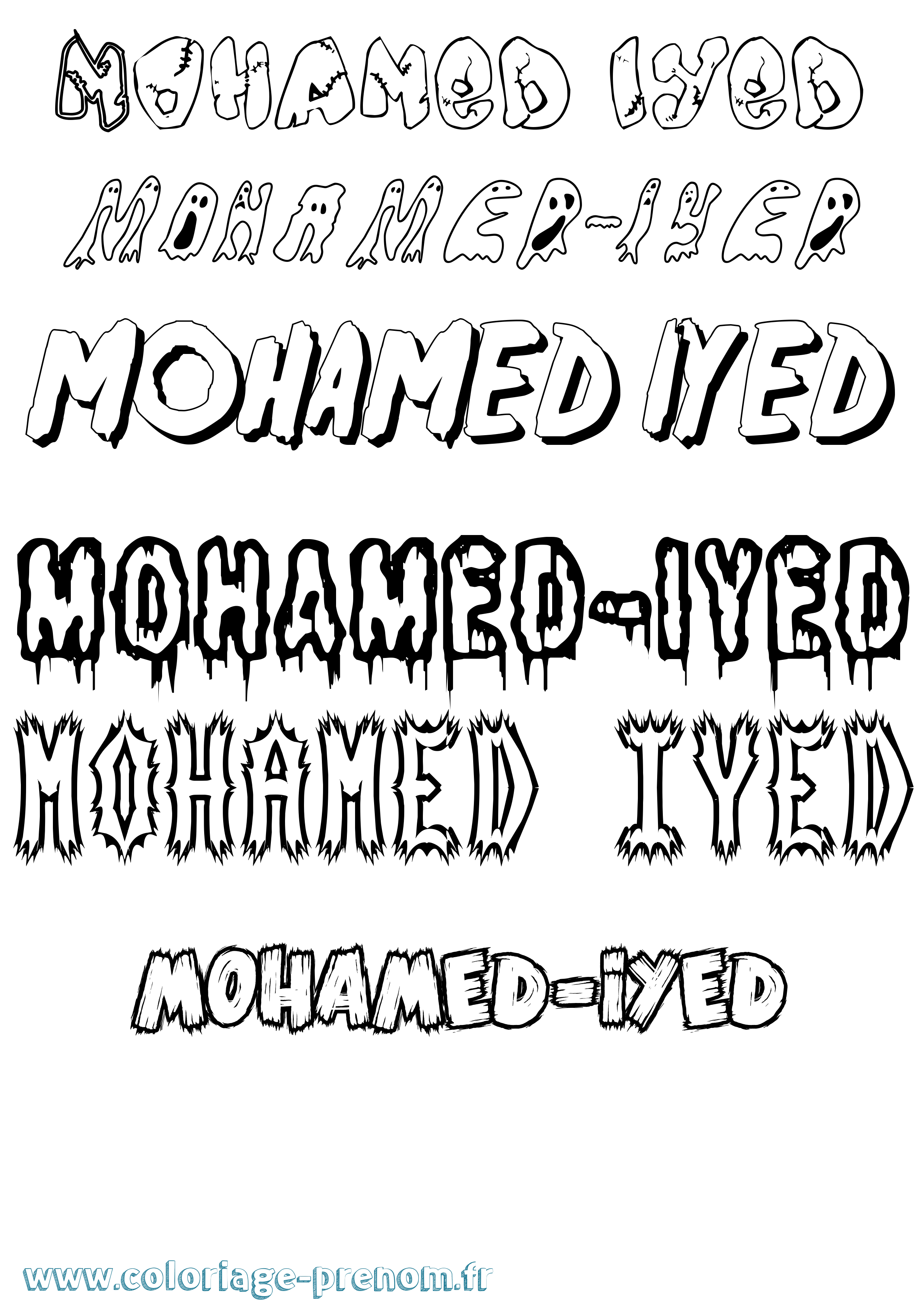 Coloriage Mohamed-Iyed Frisson Coloriage prénom Mohamed-Iyed Frisson