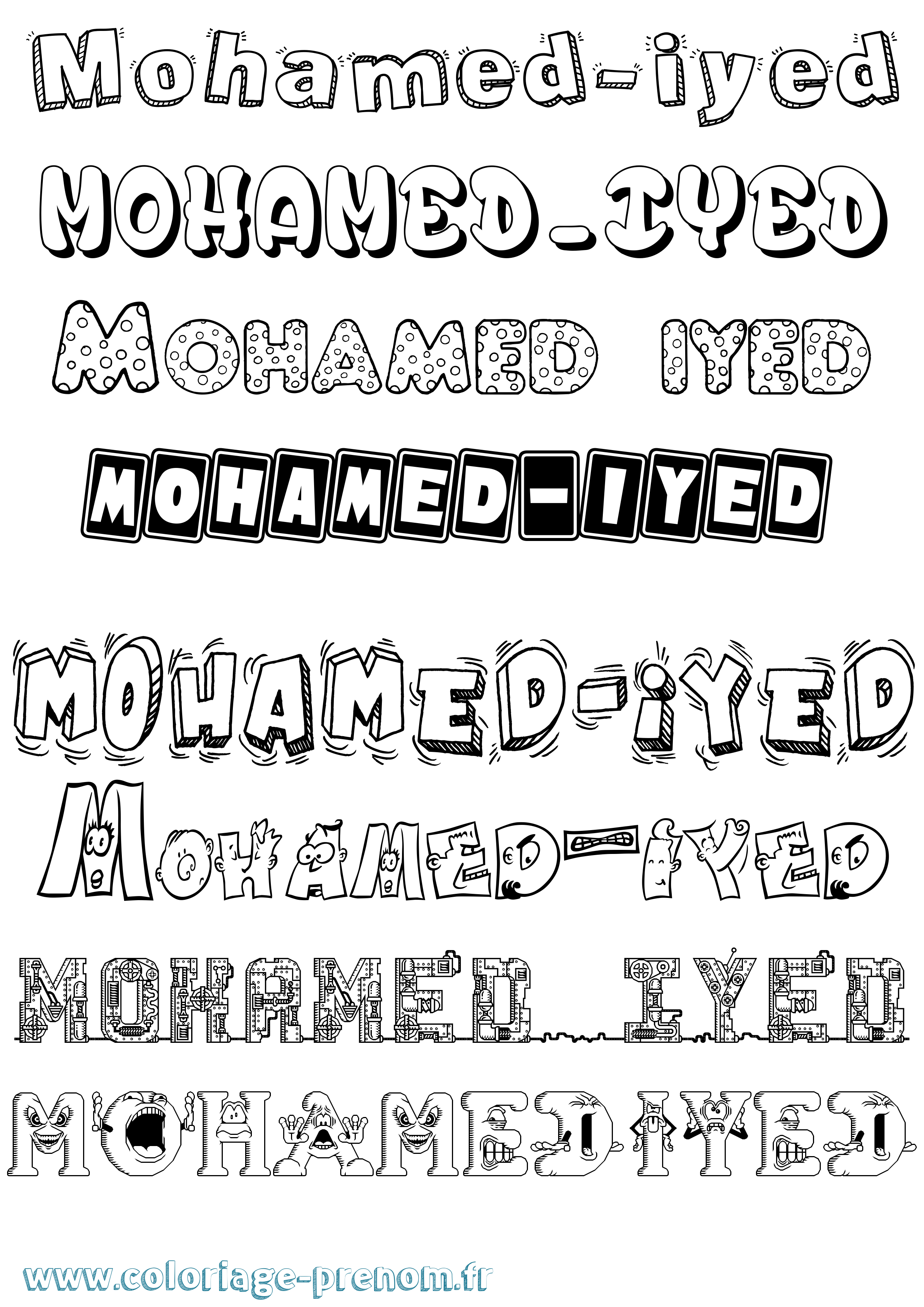 Coloriage Mohamed-Iyed Fun Coloriage prénom Mohamed-Iyed Fun