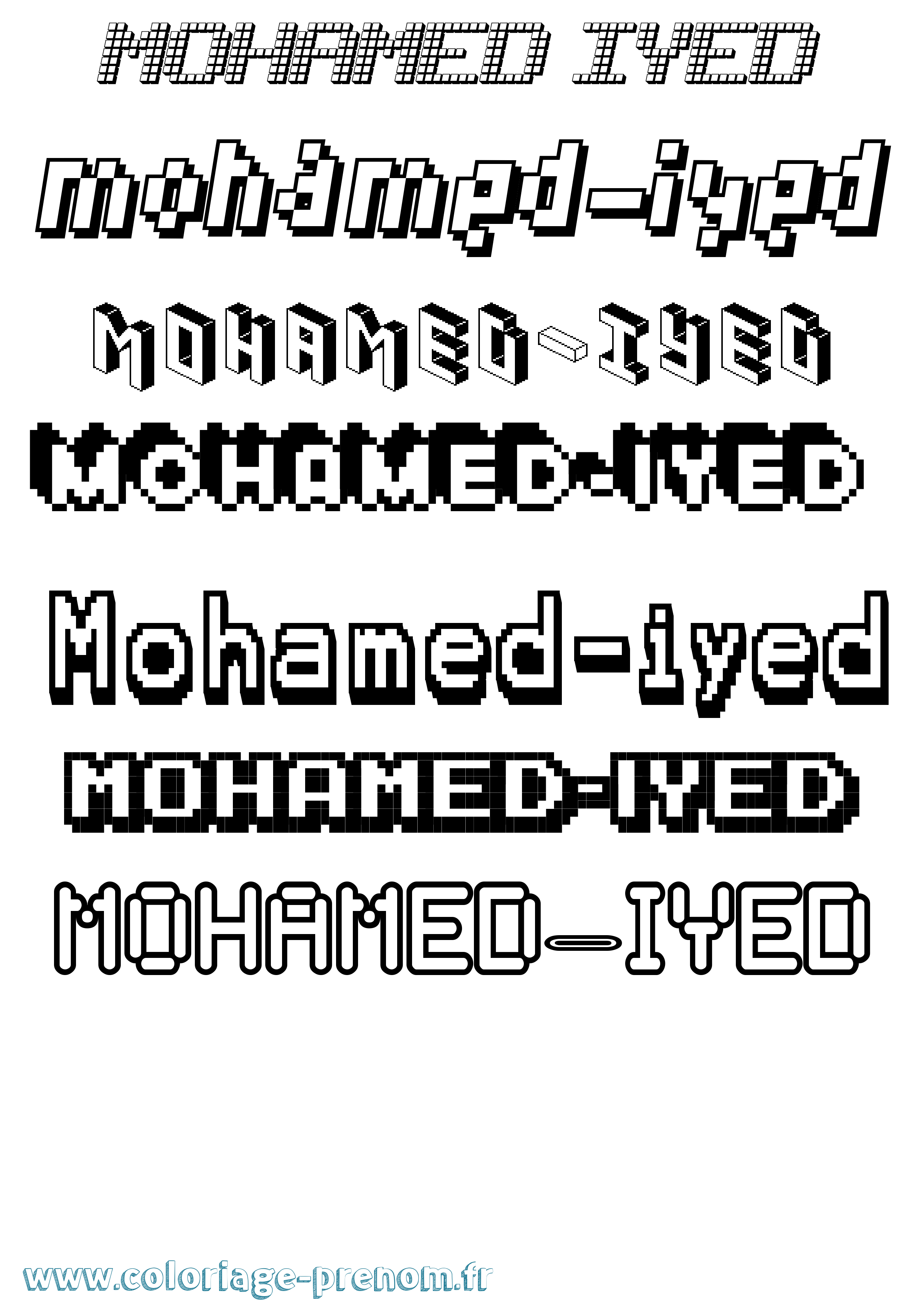 Coloriage Mohamed-Iyed Pixel Coloriage prénom Mohamed-Iyed Pixel