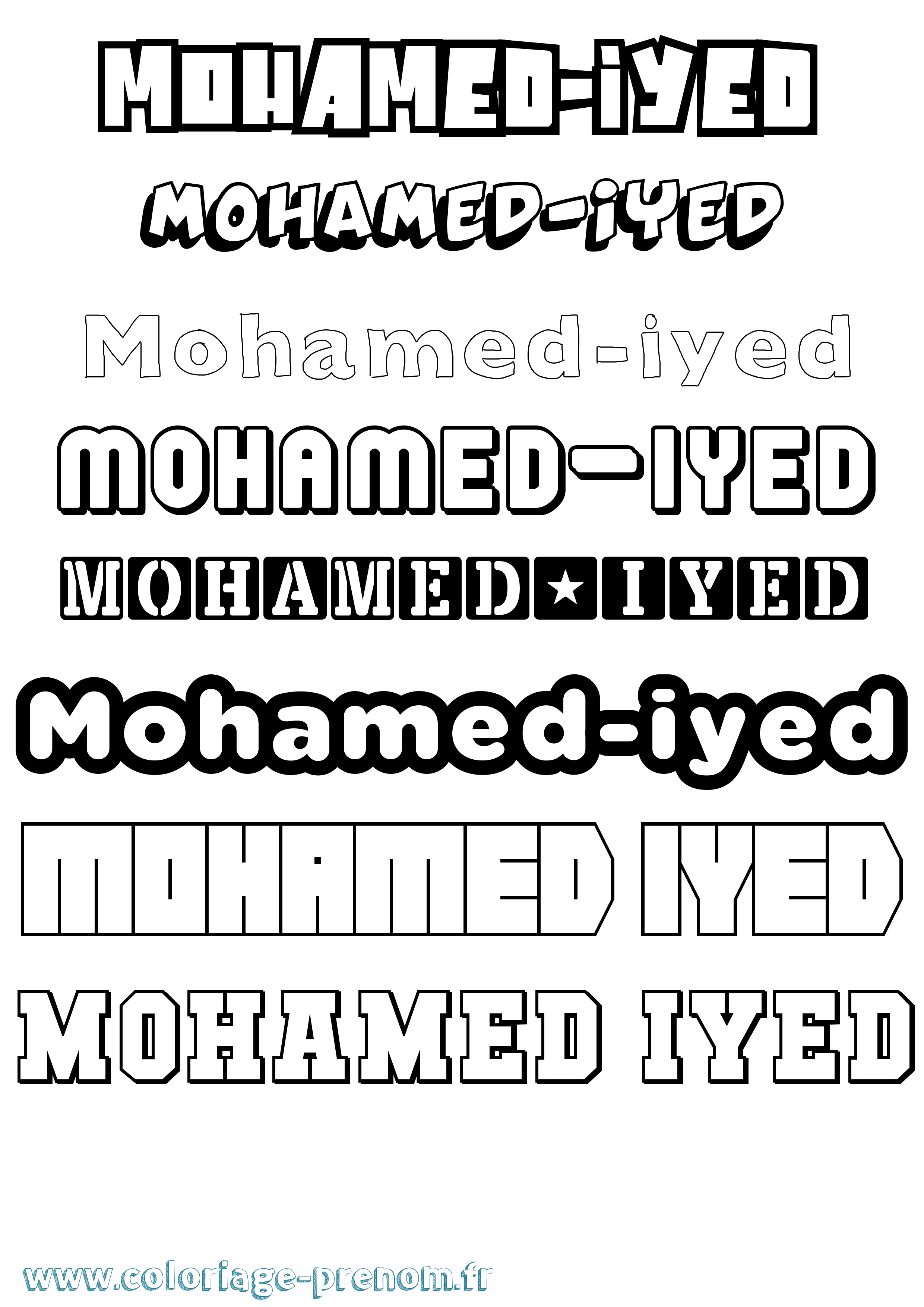 Coloriage Mohamed-Iyed Simple Coloriage prénom Mohamed-Iyed Simple
