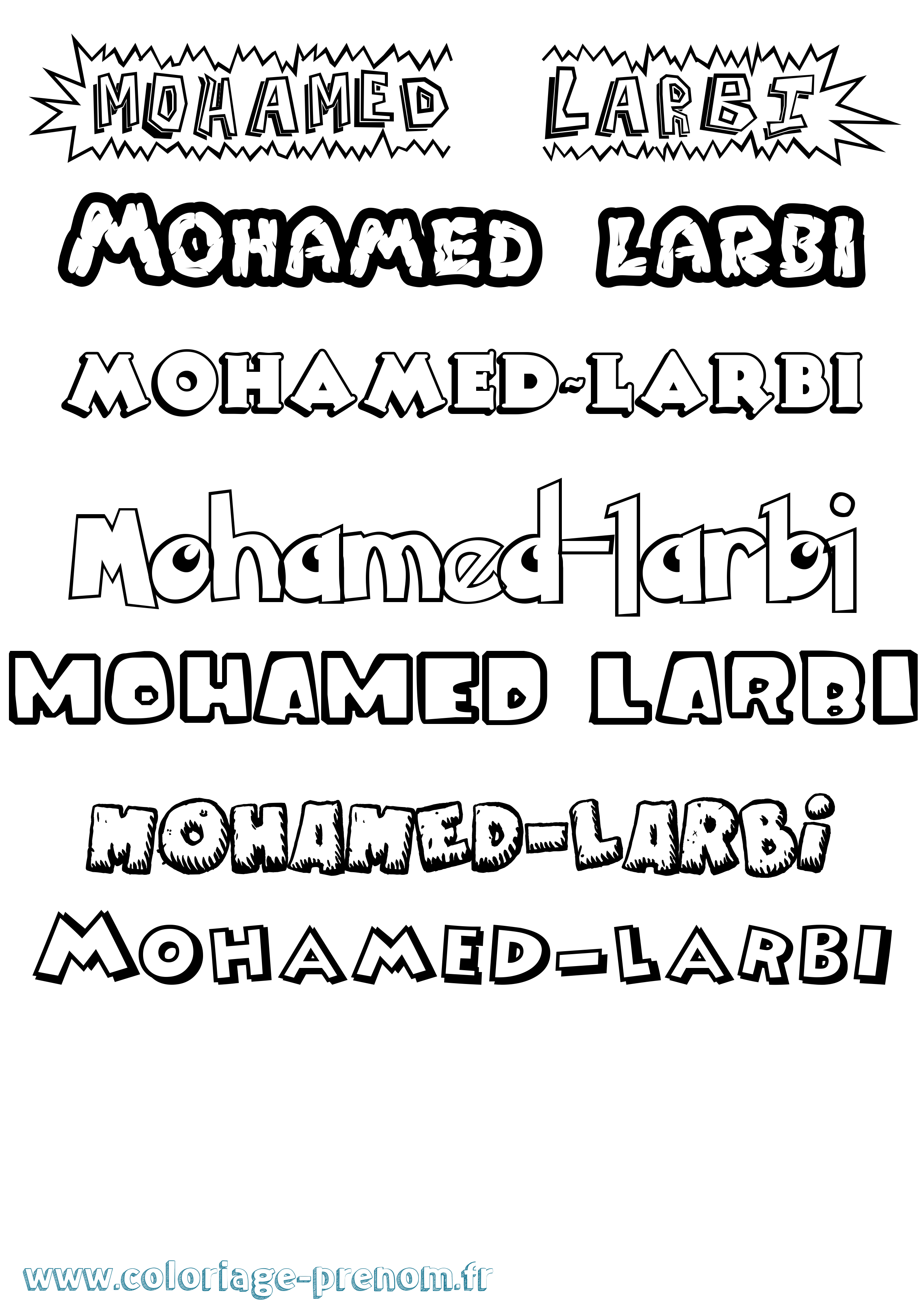 Coloriage Mohamed-Larbi Dessin Animé Coloriage prénom Mohamed-Larbi Dessin Animé