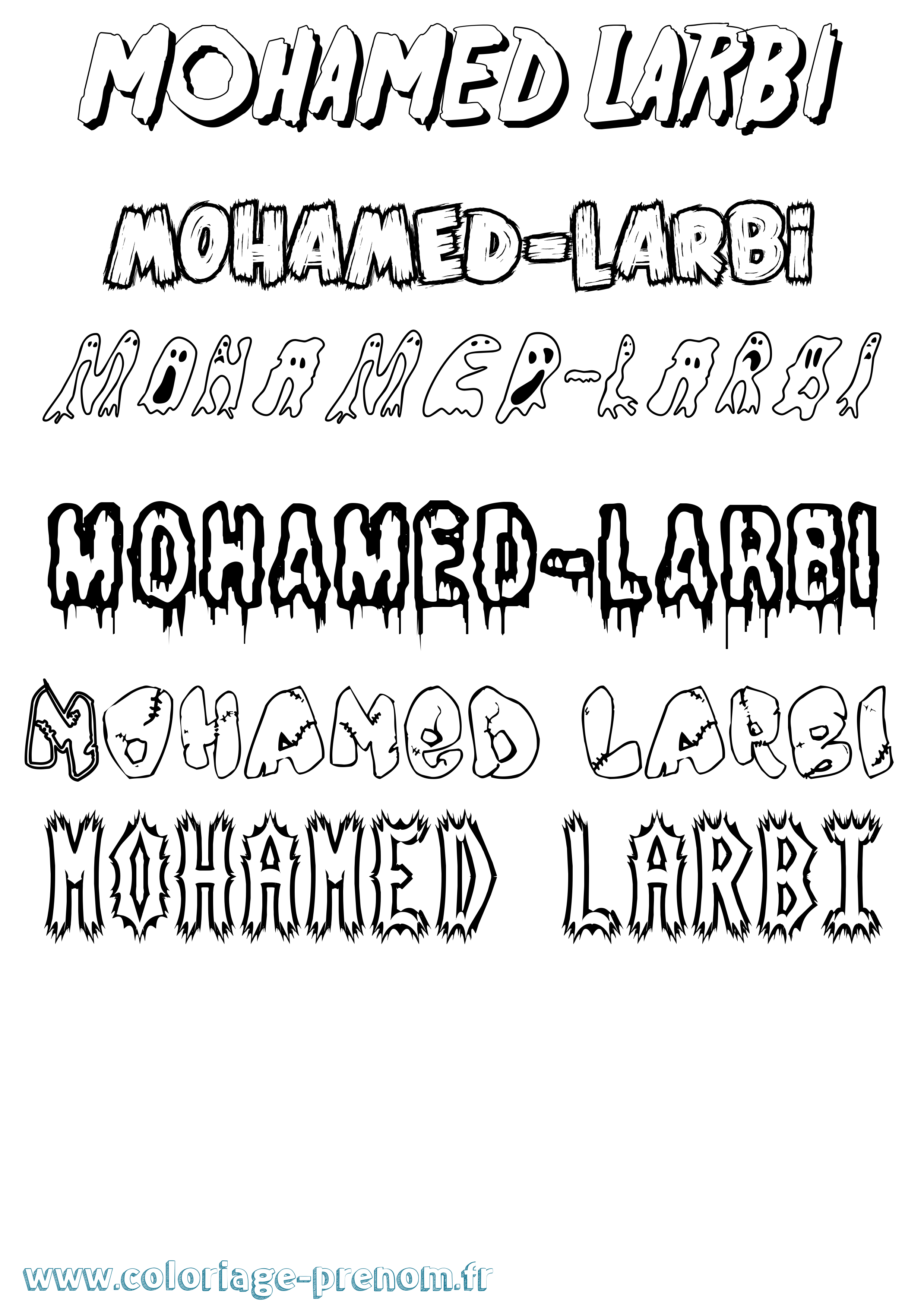 Coloriage Mohamed-Larbi Frisson Coloriage prénom Mohamed-Larbi Frisson