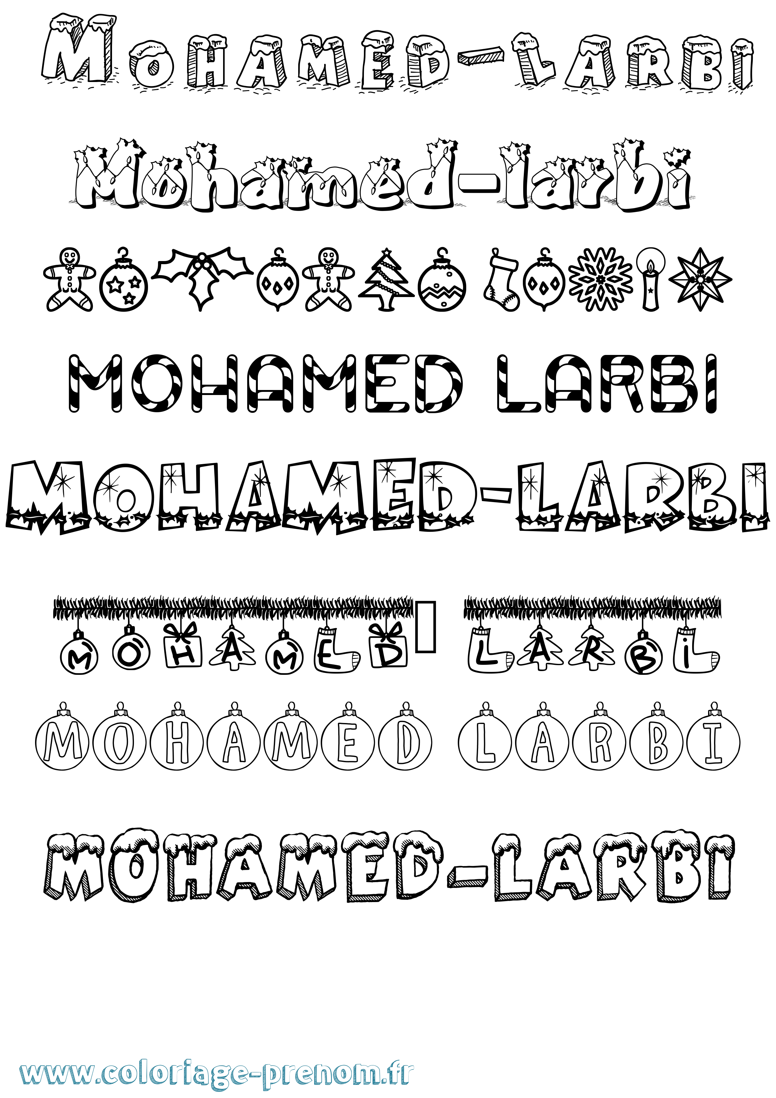 Coloriage Mohamed-Larbi Noël Coloriage prénom Mohamed-Larbi Noël