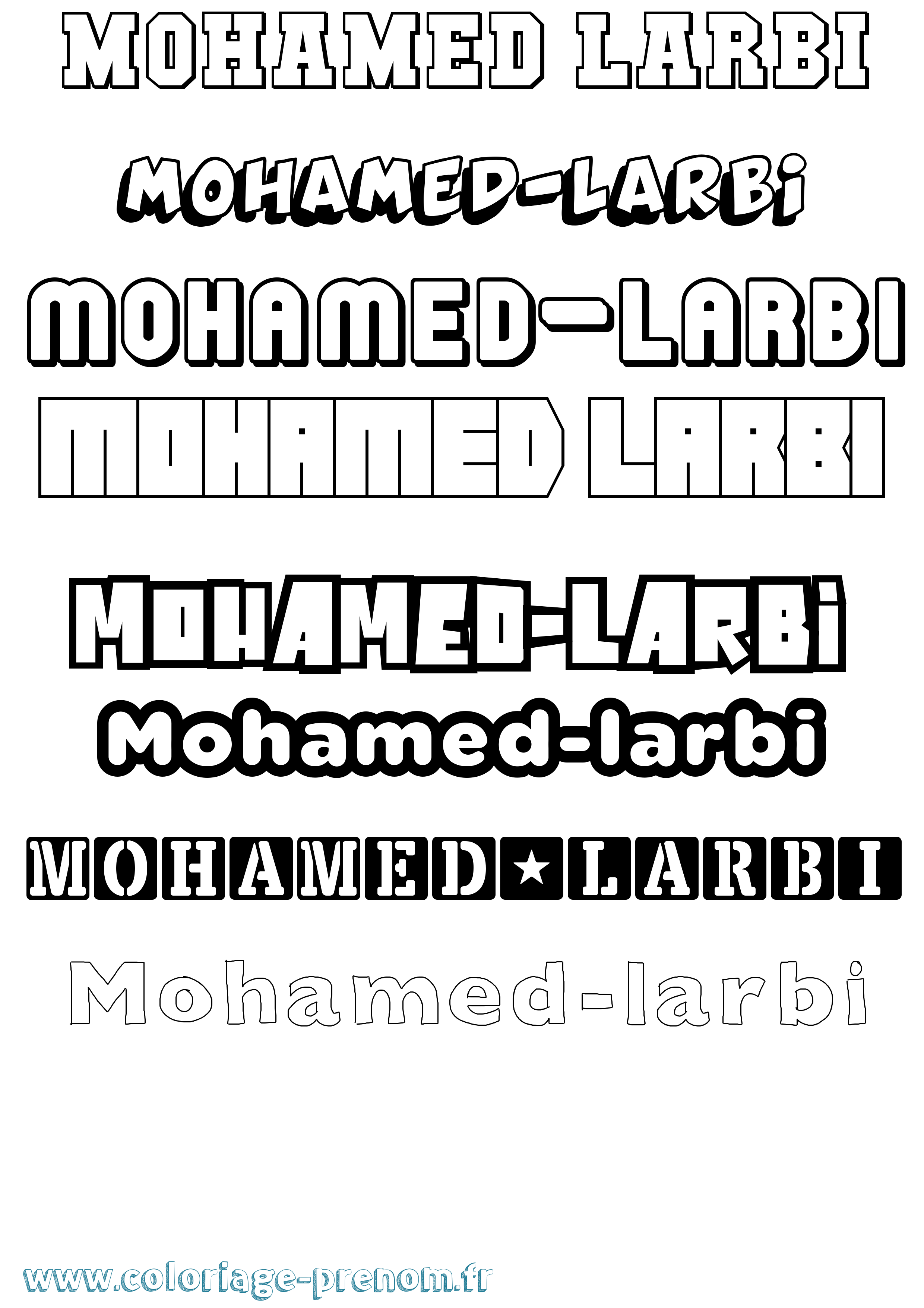 Coloriage Mohamed-Larbi Simple Coloriage prénom Mohamed-Larbi Simple