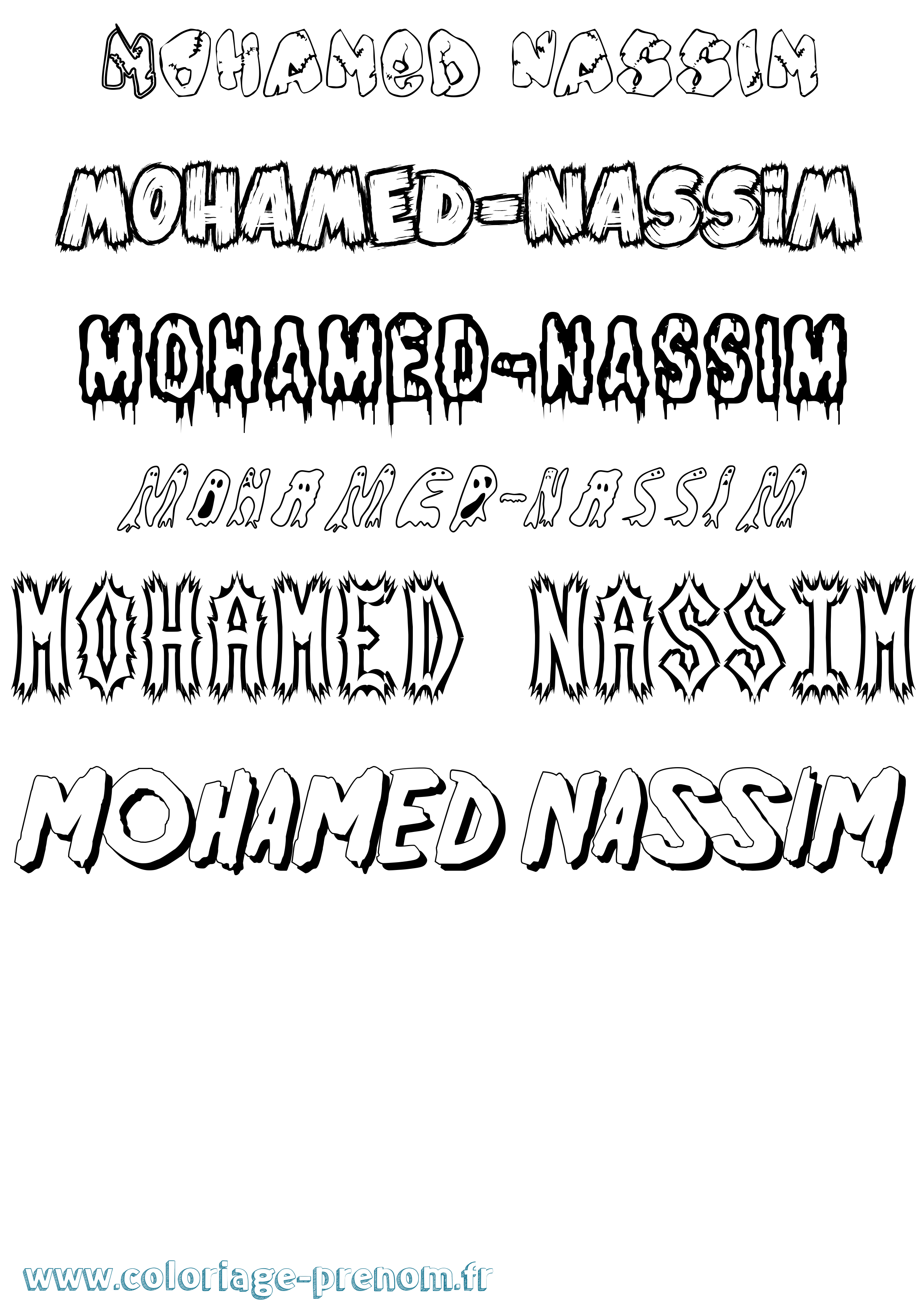Coloriage Mohamed-Nassim Frisson Coloriage prénom Mohamed-Nassim Frisson