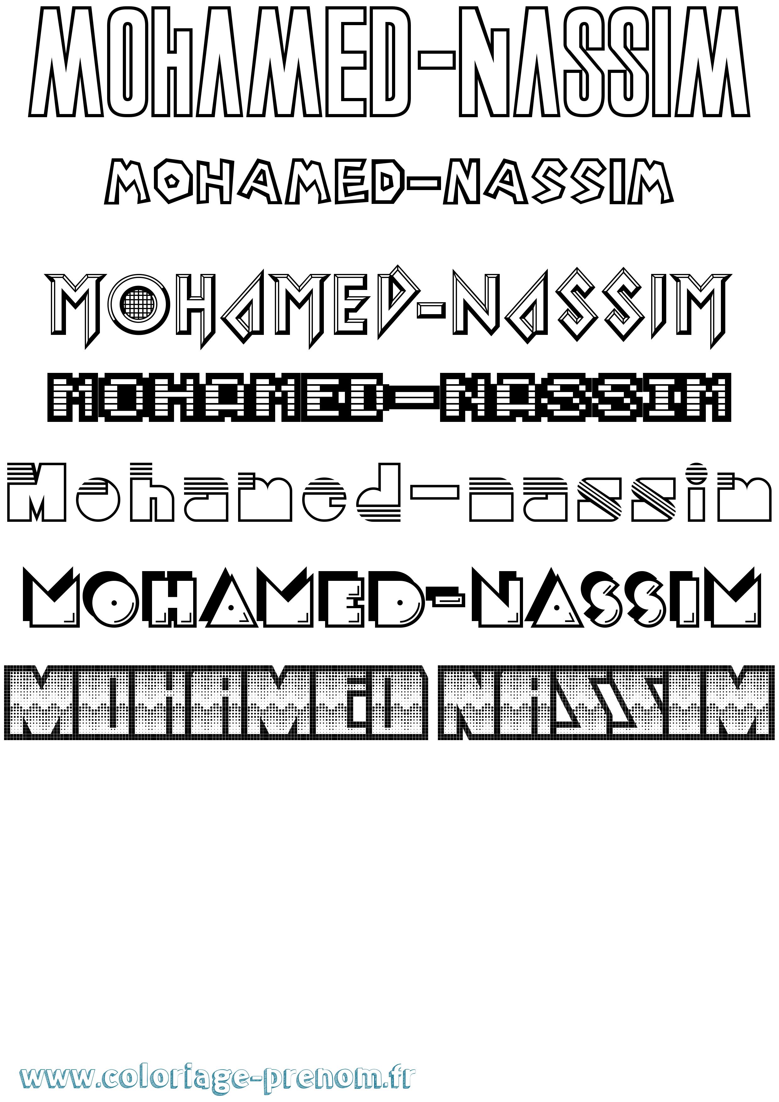 Coloriage Mohamed-Nassim Jeux Vidéos Coloriage prénom Mohamed-Nassim Jeux Vidéos