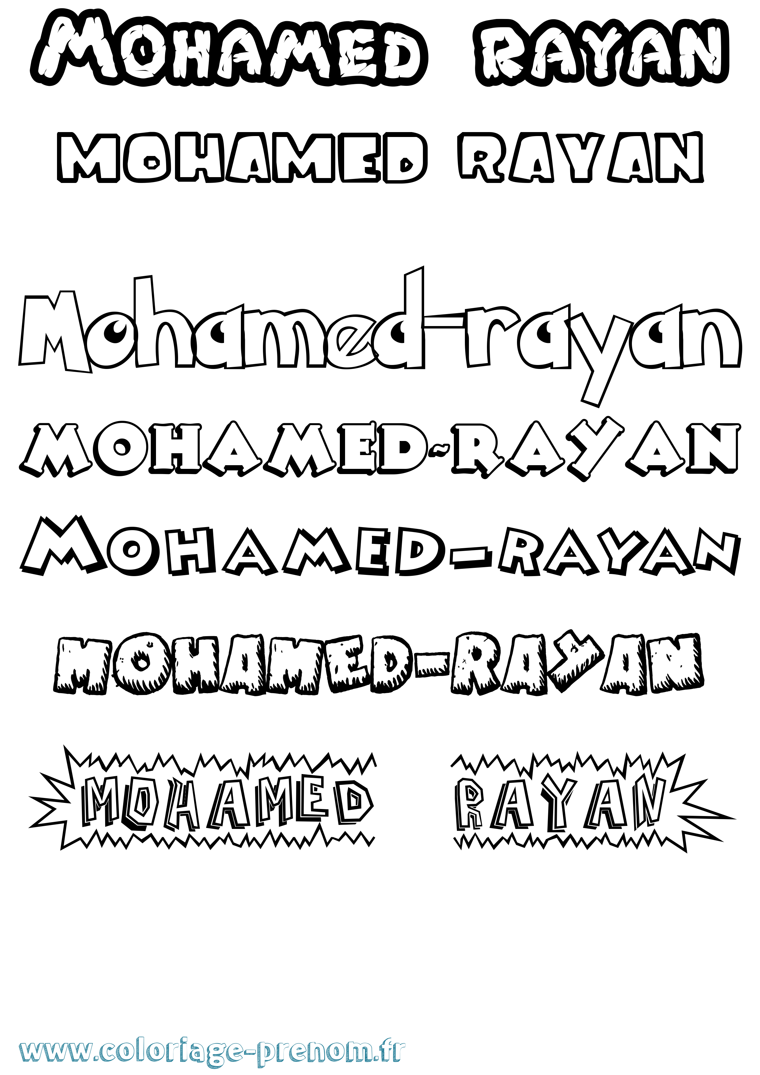 Coloriage Mohamed-Rayan Dessin Animé Coloriage prénom Mohamed-Rayan Dessin Animé