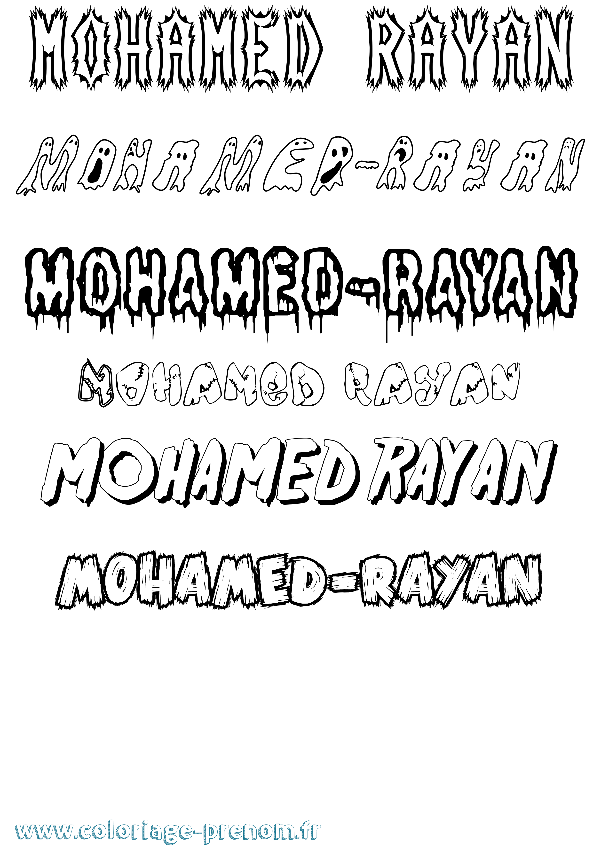 Coloriage Mohamed-Rayan Frisson Coloriage prénom Mohamed-Rayan Frisson