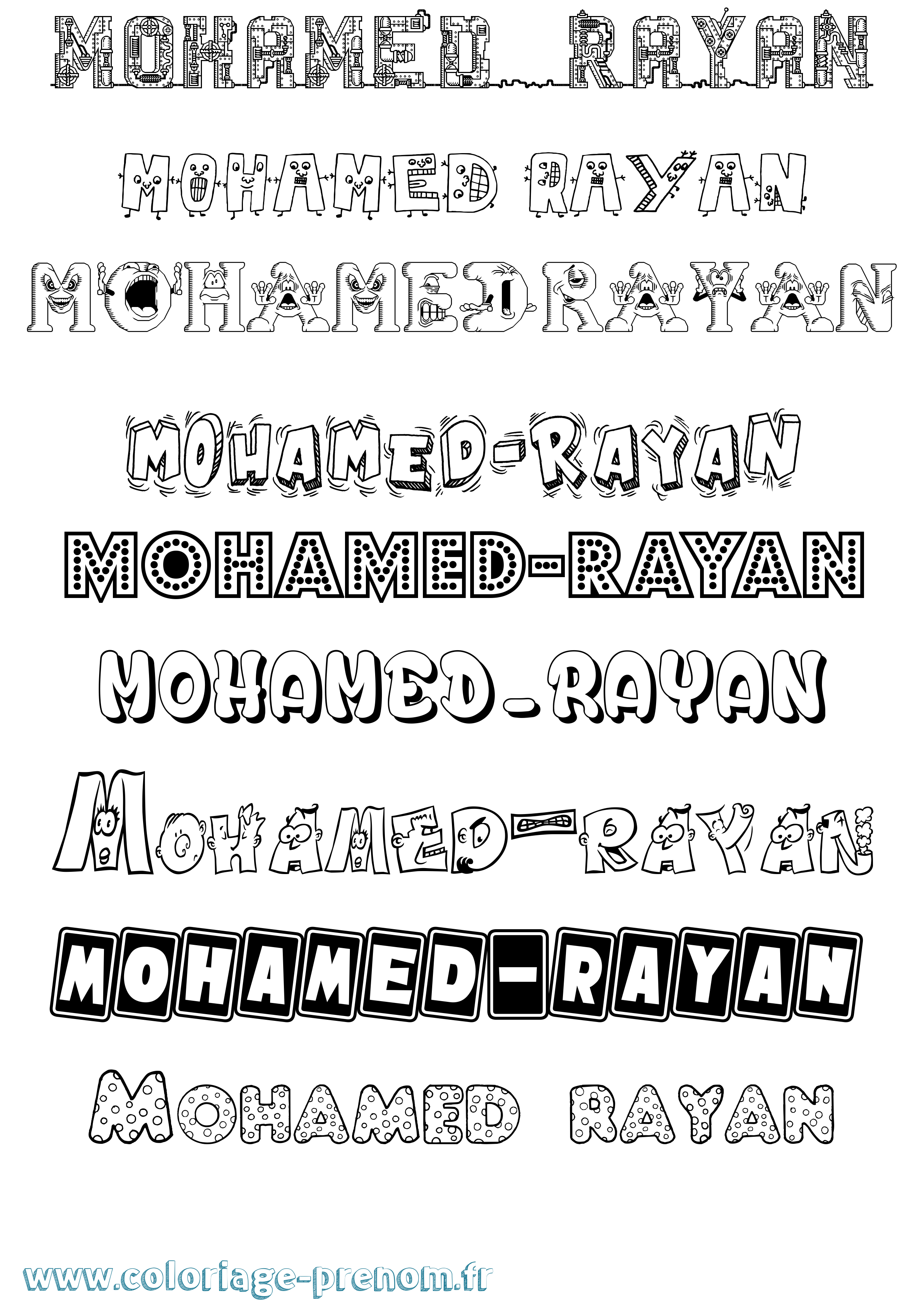 Coloriage Mohamed-Rayan Fun Coloriage prénom Mohamed-Rayan Fun