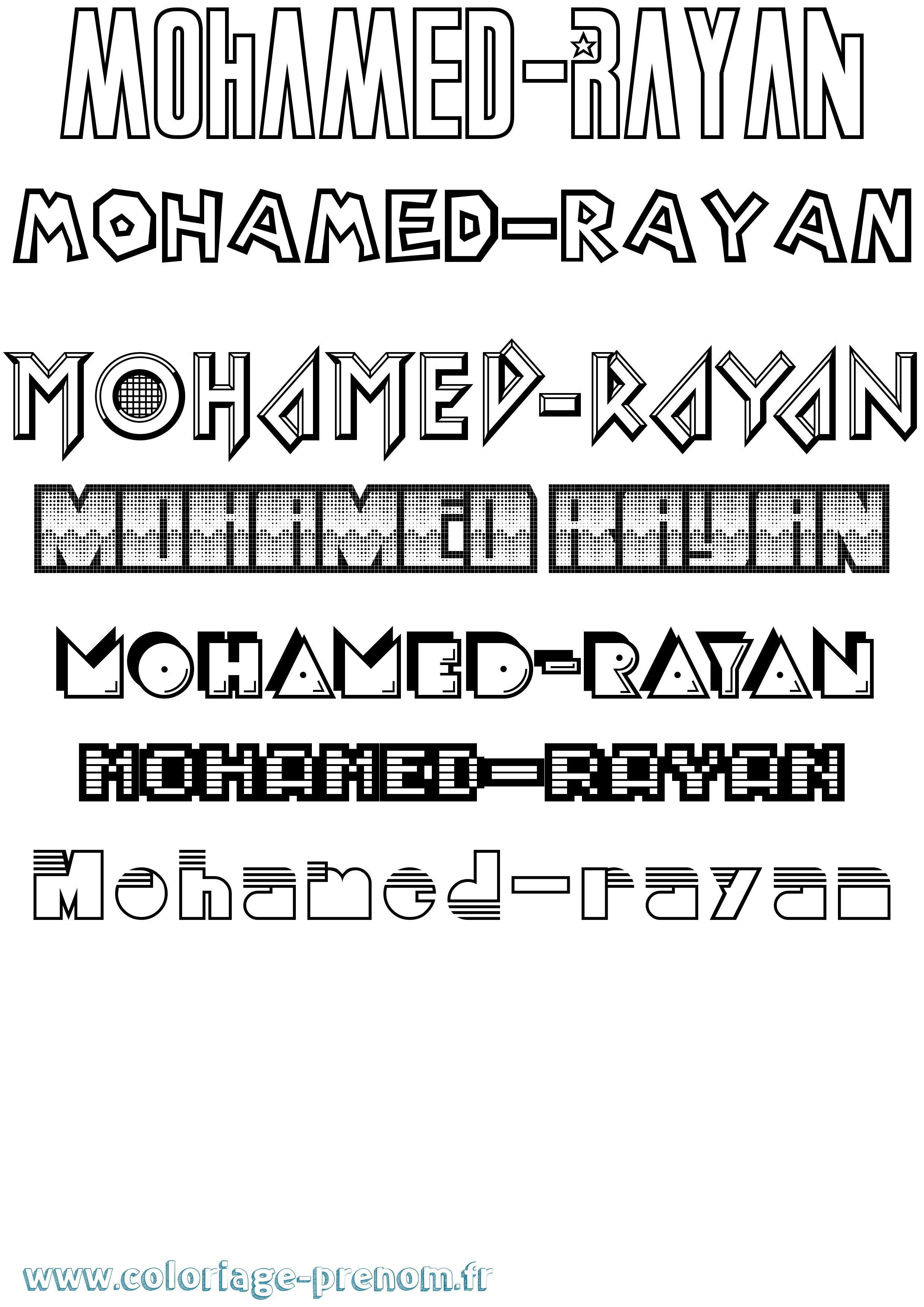 Coloriage Mohamed-Rayan Jeux Vidéos Coloriage prénom Mohamed-Rayan Jeux Vidéos