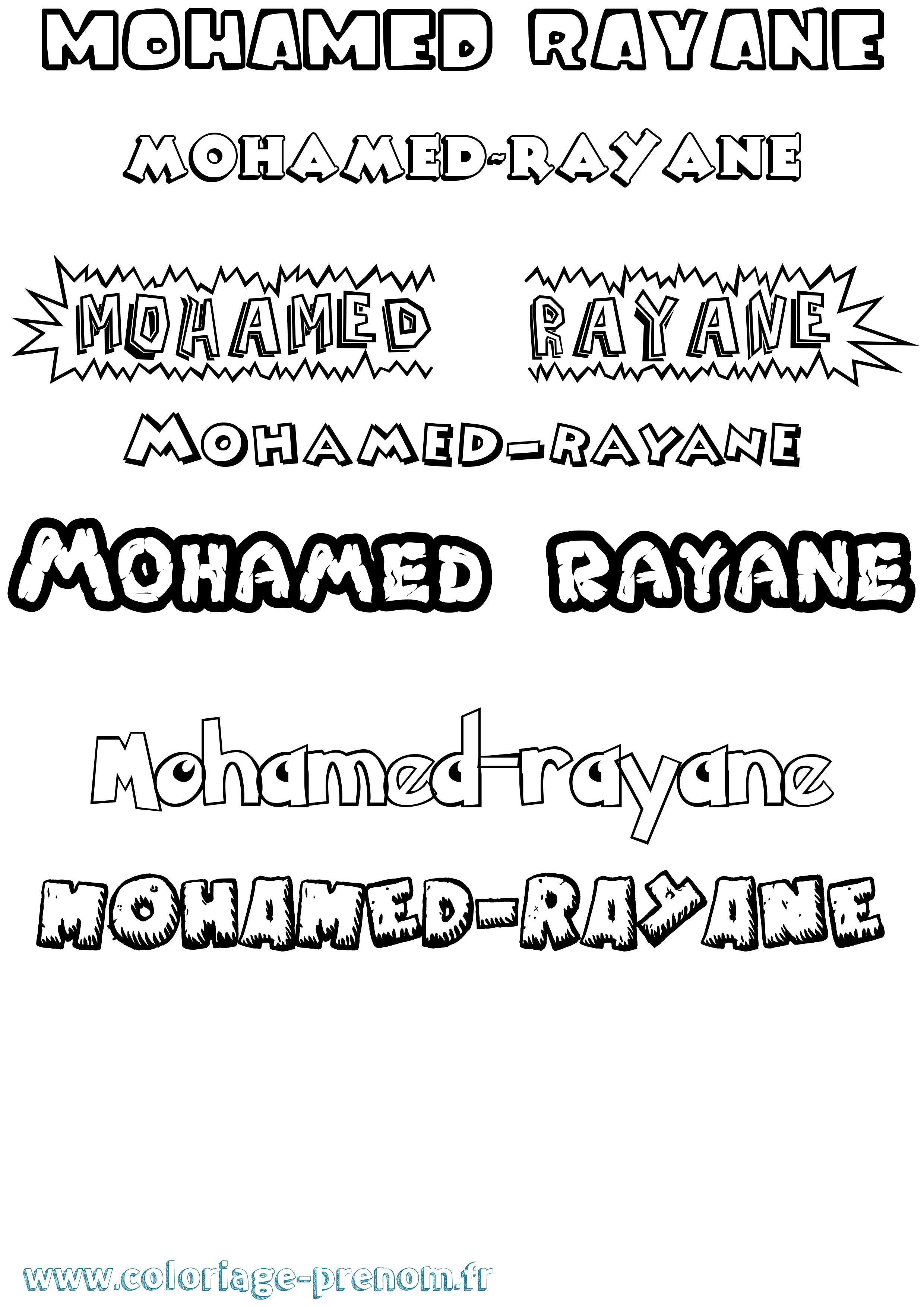 Coloriage Mohamed-Rayane Dessin Animé Coloriage prénom Mohamed-Rayane Dessin Animé